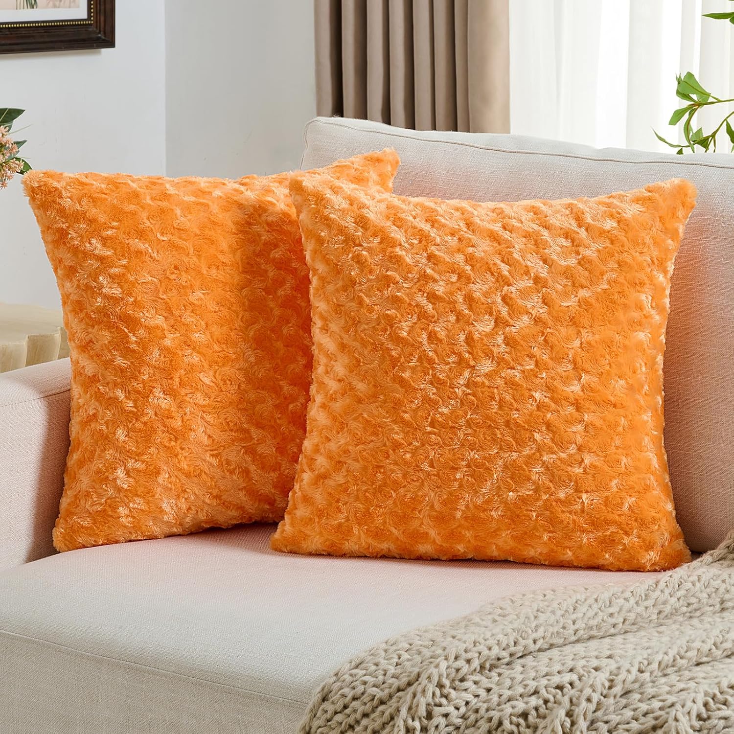 YSTYLE Soft Plush Short Wool Velvet Decorative Throw Pillow Cover