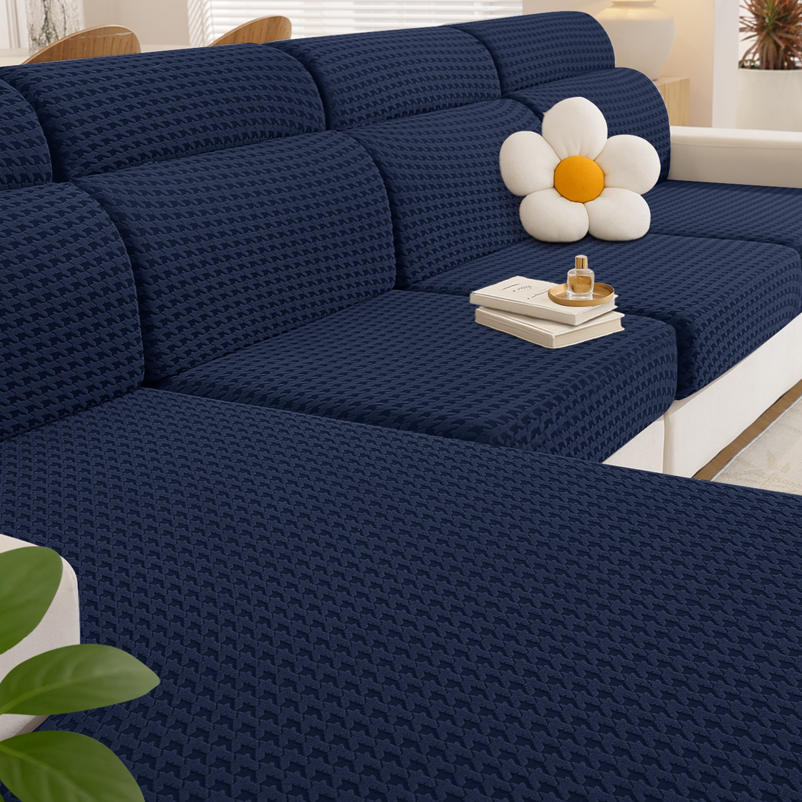 Ystyle Elastic Sofa Cushion Covers, Universal Stretch Sofa Seat Slipcovers (3x 1-Seat + Chaise Lounge)