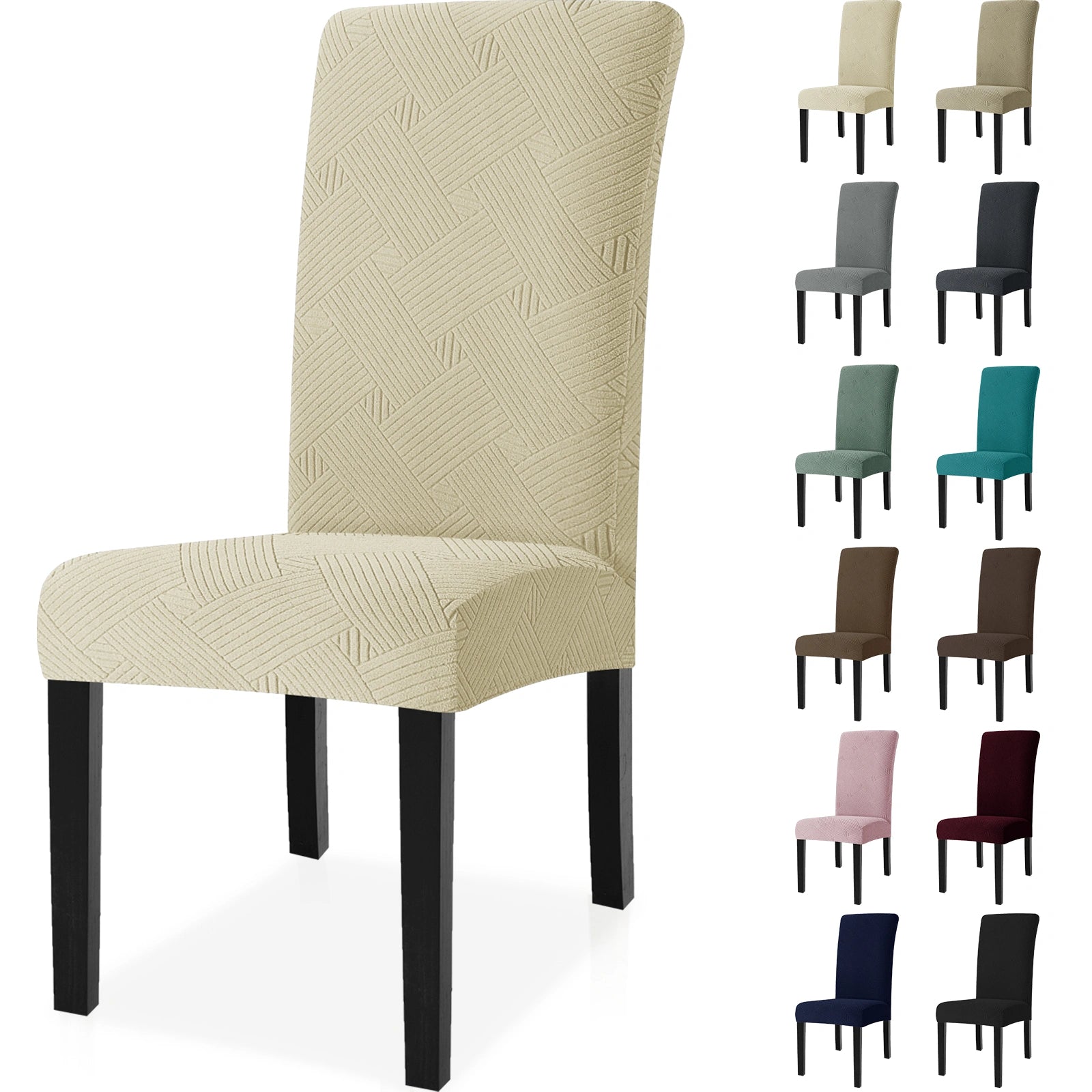 YSTYLE 6 Pieces Soft Stretch Chair Covers with Backrest Universal Fit-YSTYLE