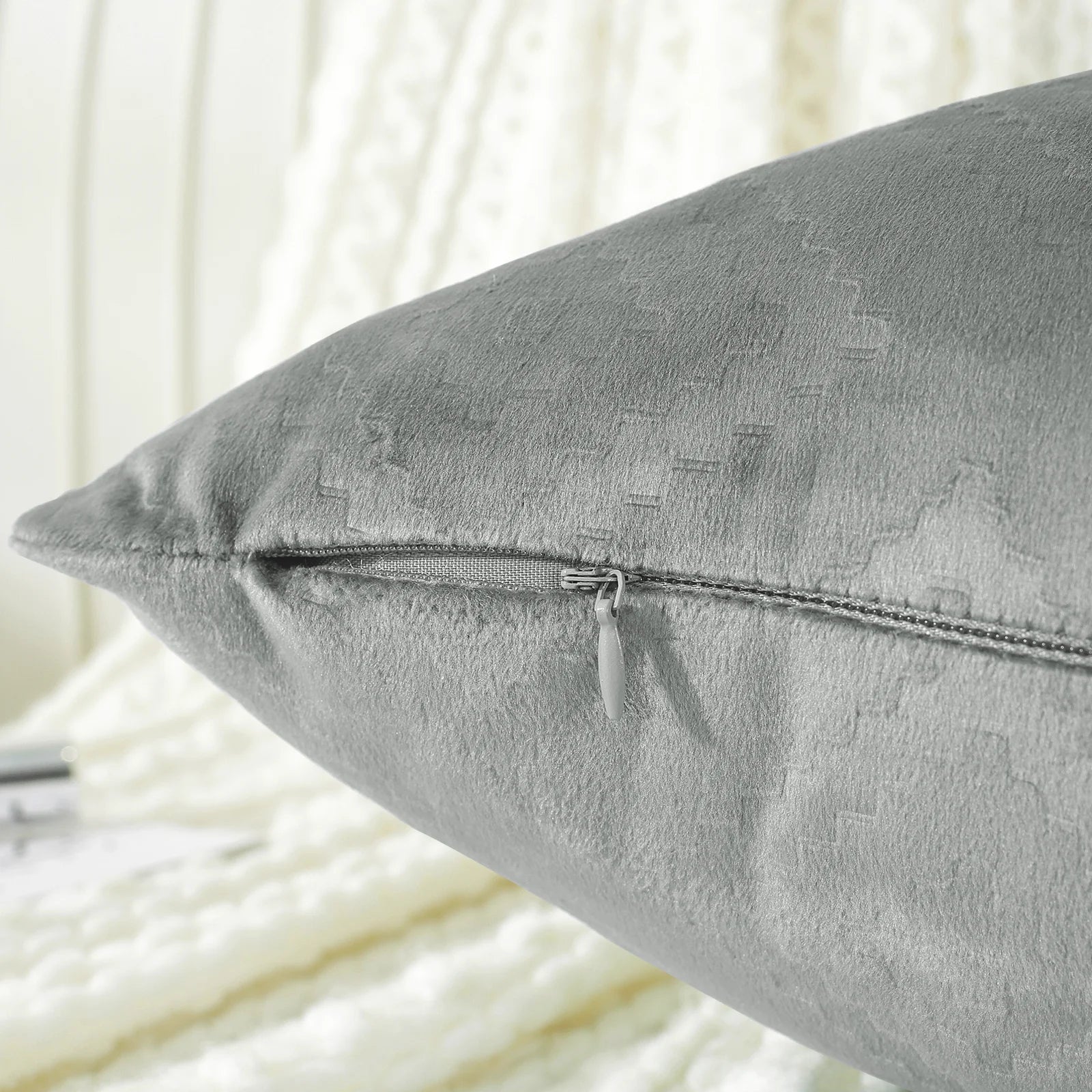 YSTYLE Velvet Sofa Cushion Covers, Decorative Throw Pillow Covers, 2 pcs, Hidden Zipper-Square shape