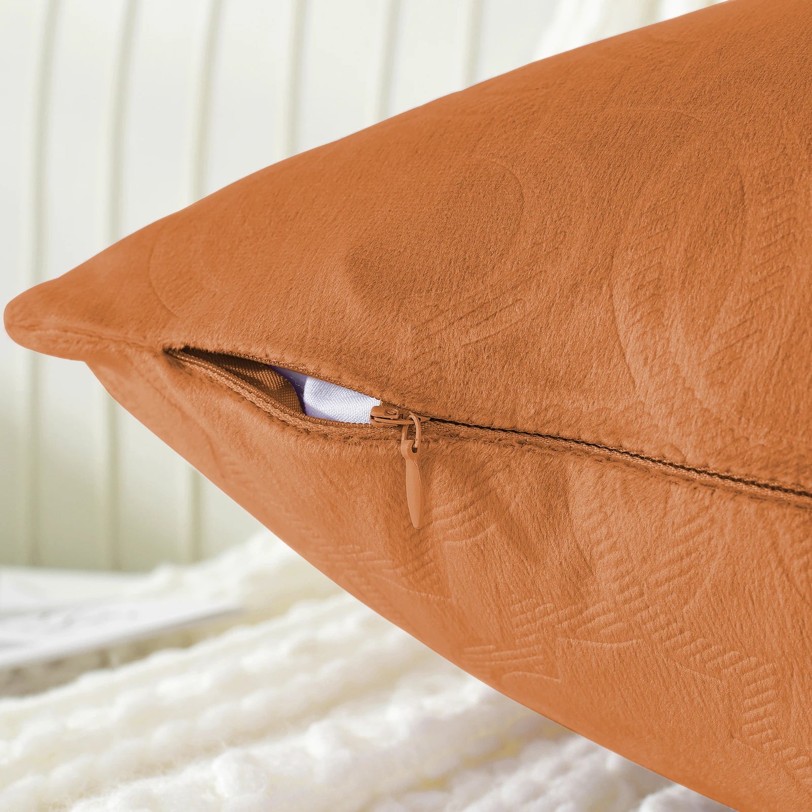 YSTYLE Velvet Sofa Cushion Covers, Decorative Throw Pillow Covers, 2 pcs, Hidden Zipper-Lantern Shape