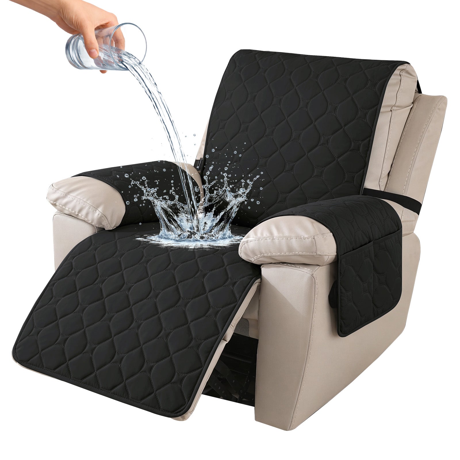 YSTYLE Waterproof Recliner Armchair Cover with Armrests 1 Seater