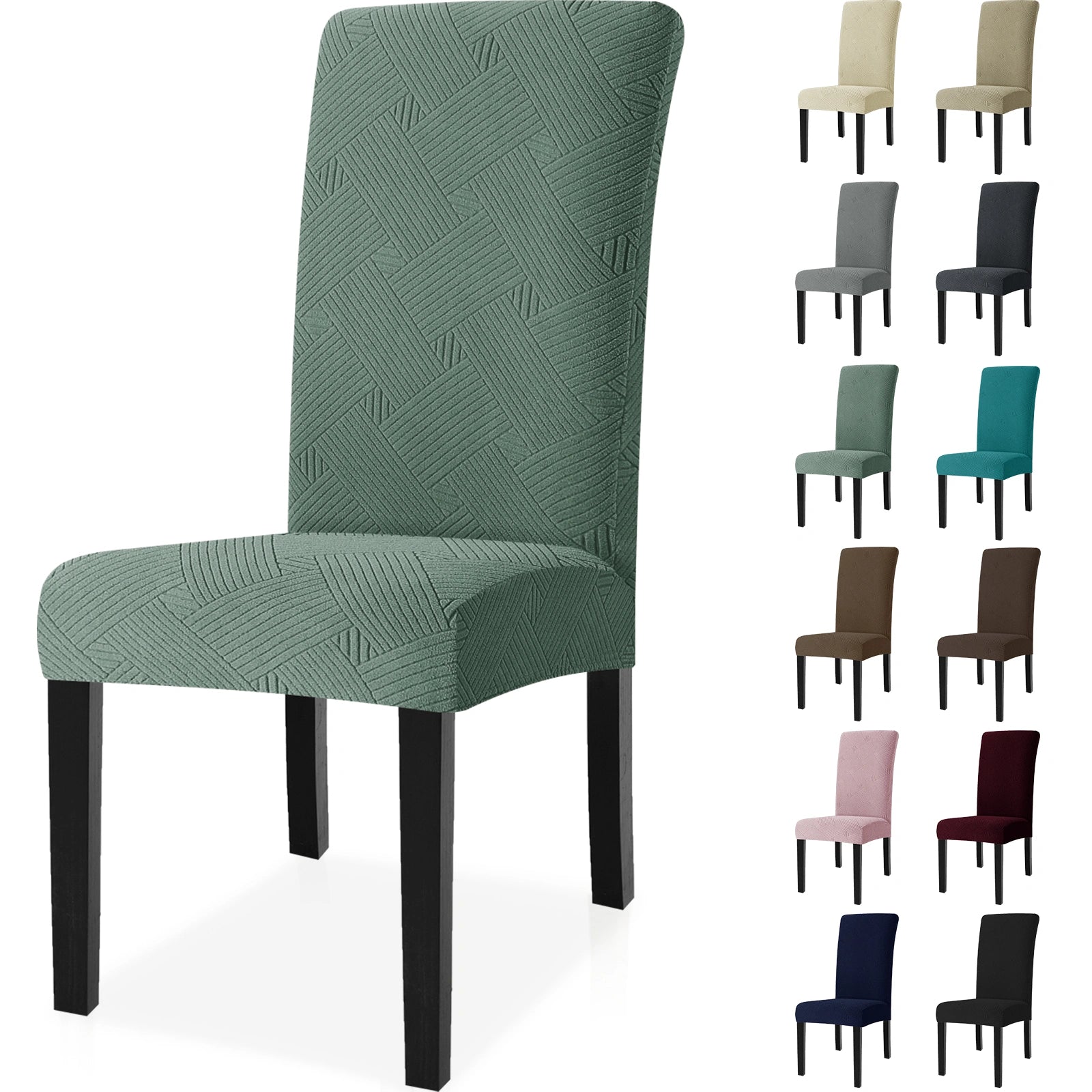 YSTYLE 6 Pieces Soft Stretch Chair Covers with Backrest Universal Fit-YSTYLE