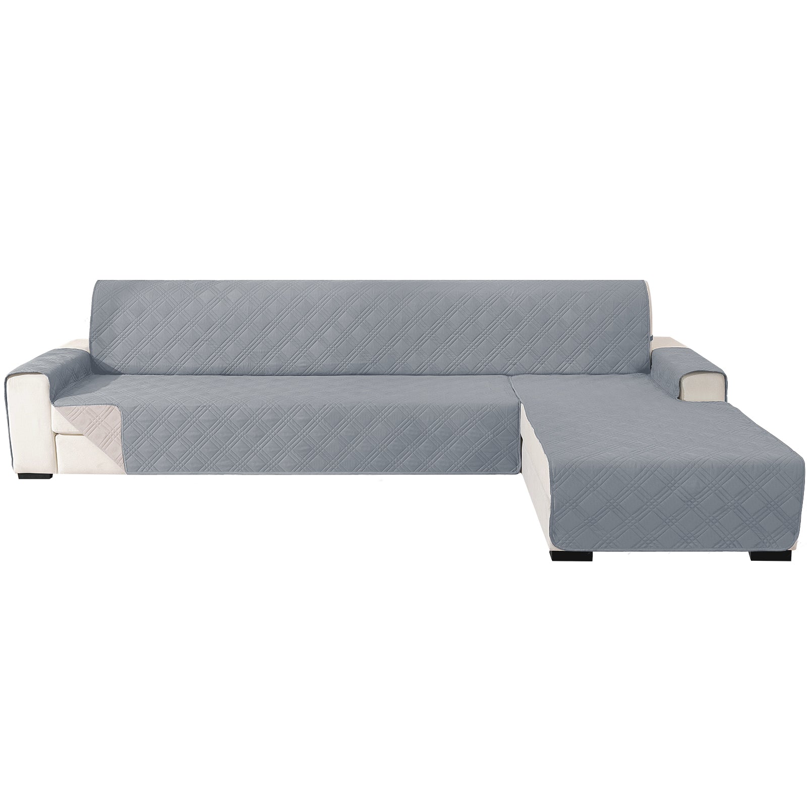 YSTYLE Reversible 4 Seater Corner Sofa Cover Quilted Anti Slip-YSTYLE