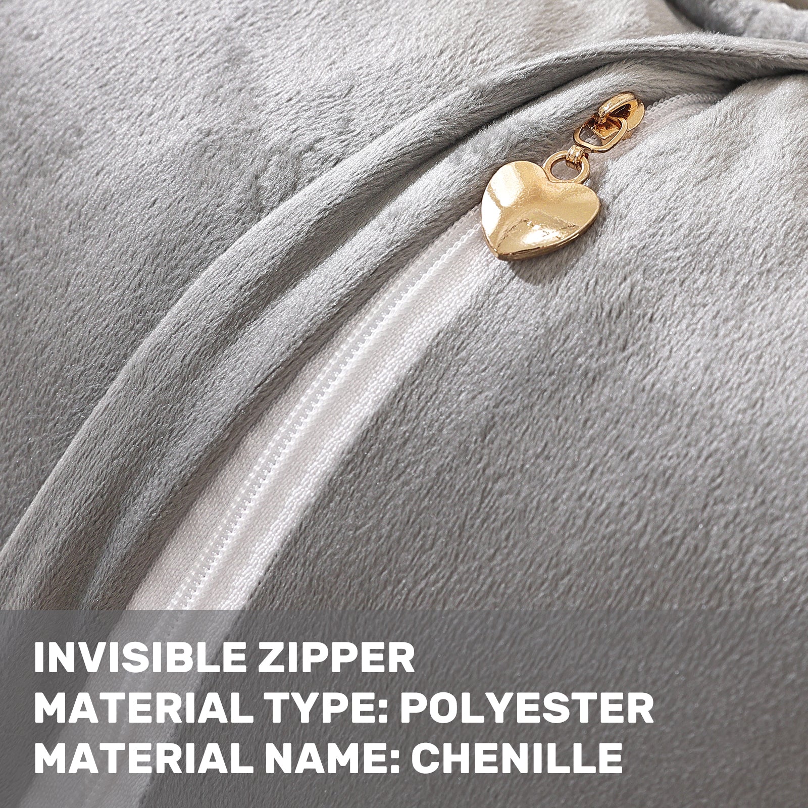 Ystyle Chenille Sofa Cushion Covers 45 x 45 cm, 2 Pieces, Soft Durable Cushion Cover, Sofa Cushion Cover with Corazón Shape, Elegant Decorative Pillowcase Living Room