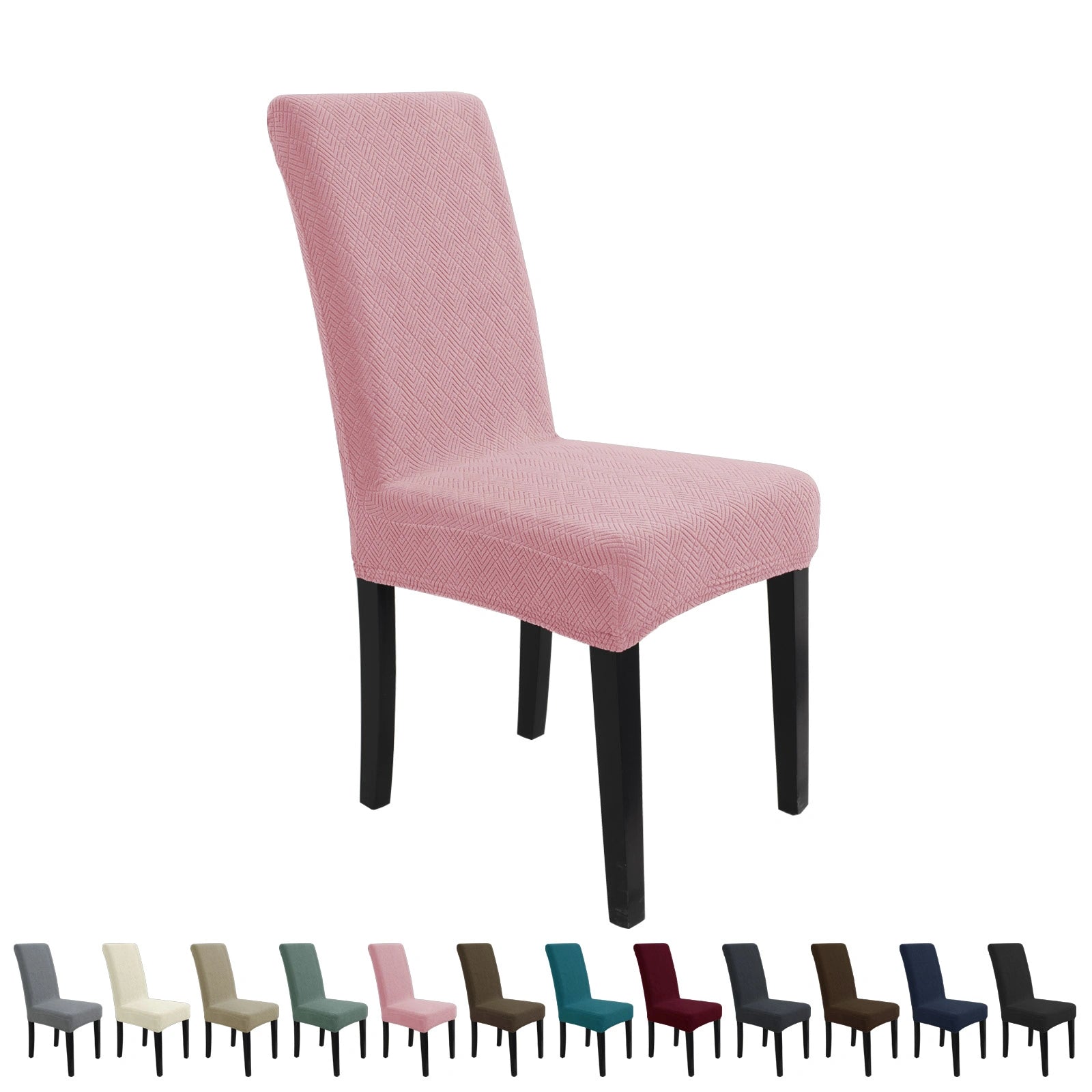YSTYLE 4 Pieces Stretch Dining Chair Covers Diamond Jacquard-YSTYLE