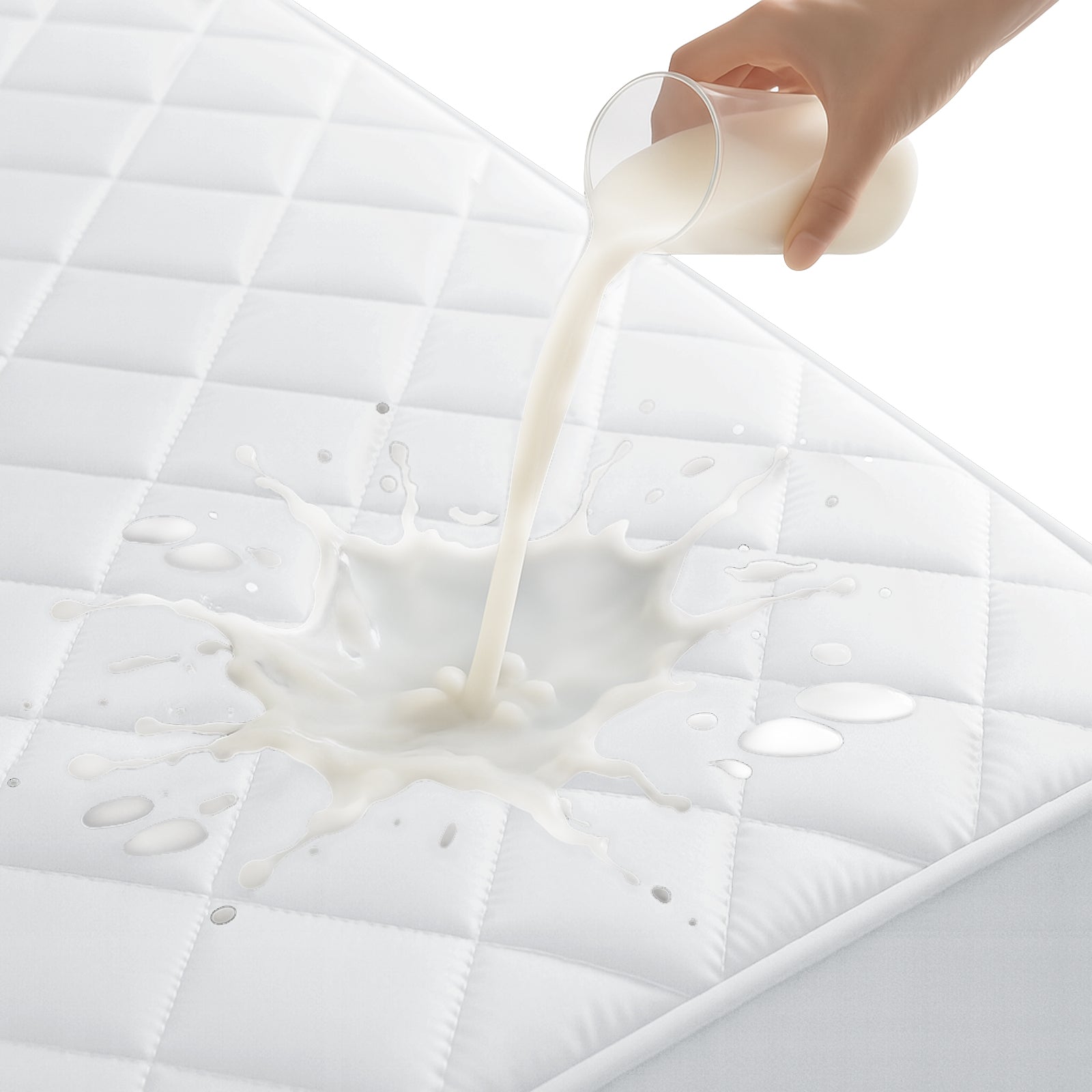 YSTYLE Waterproof Double Mattress Protector 140x200cm Quilted-YSTYLE