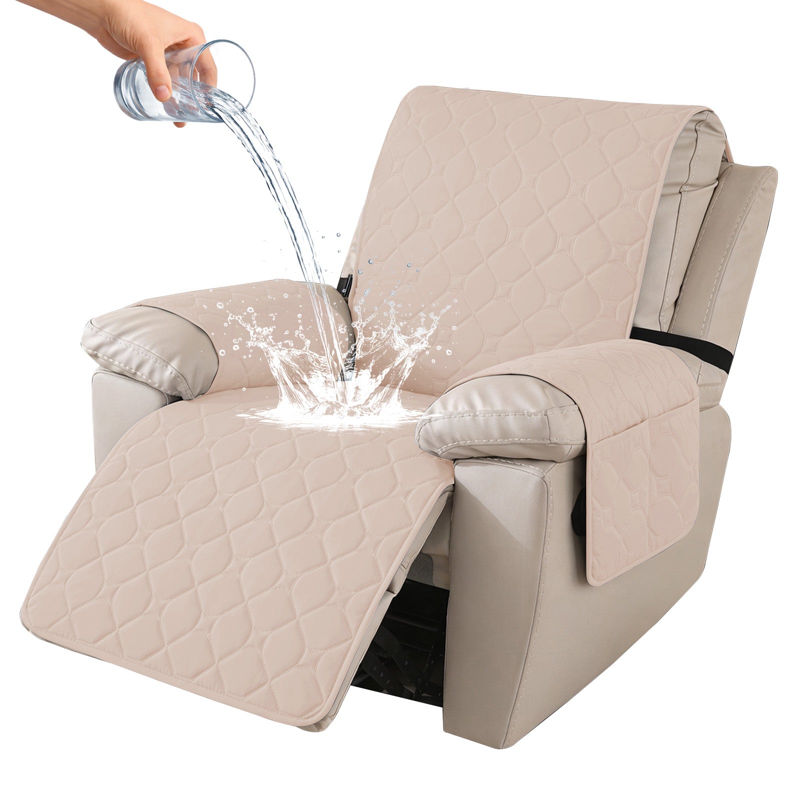 YSTYLE Waterproof Recliner Armchair Cover with Armrests 1 Seater