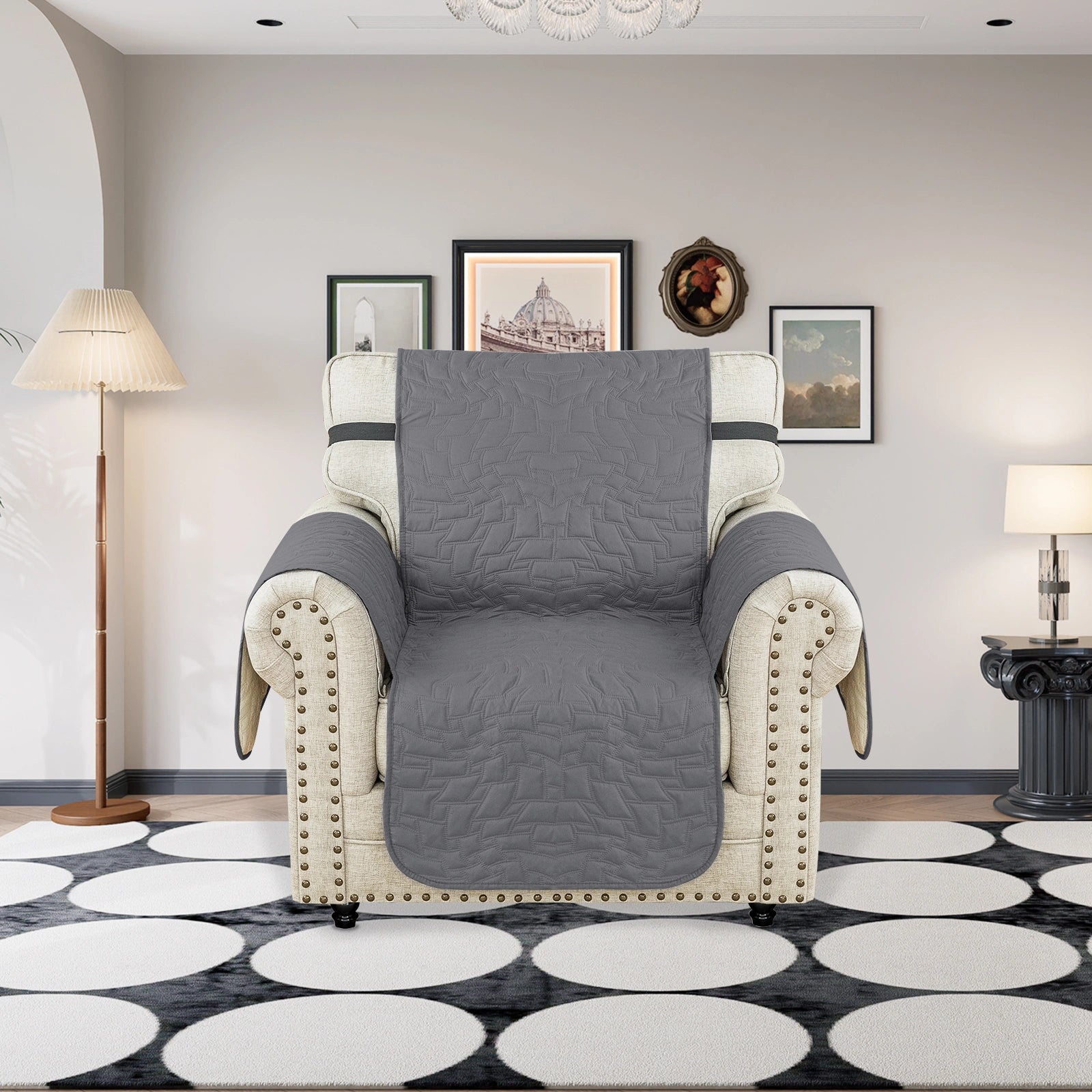 YSTYLE Waterproof 1 Seater Armchair Cover with Armrests Anti-Slip-YSTYLE