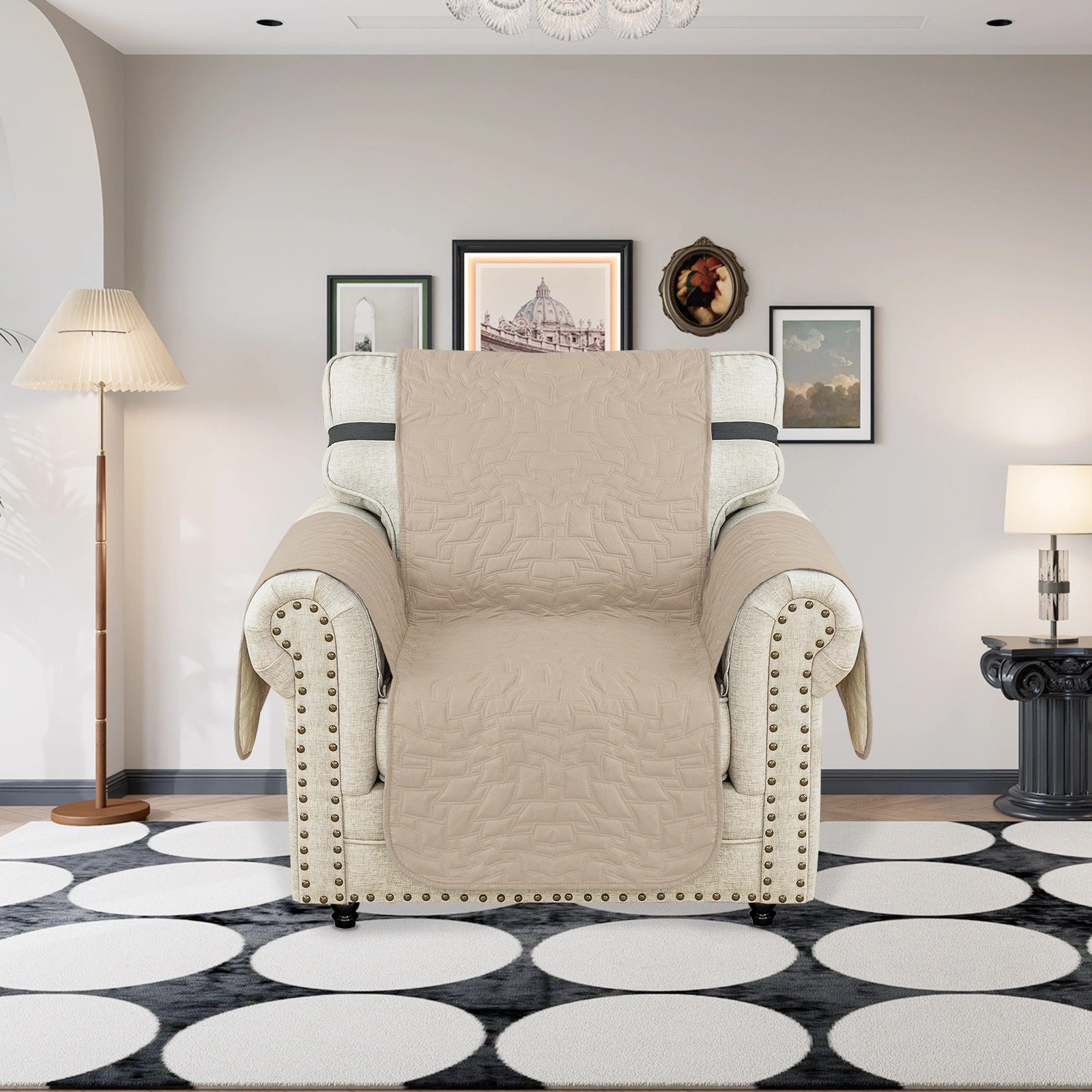 YSTYLE Waterproof 1 Seater Armchair Cover with Armrests Anti-Slip-YSTYLE