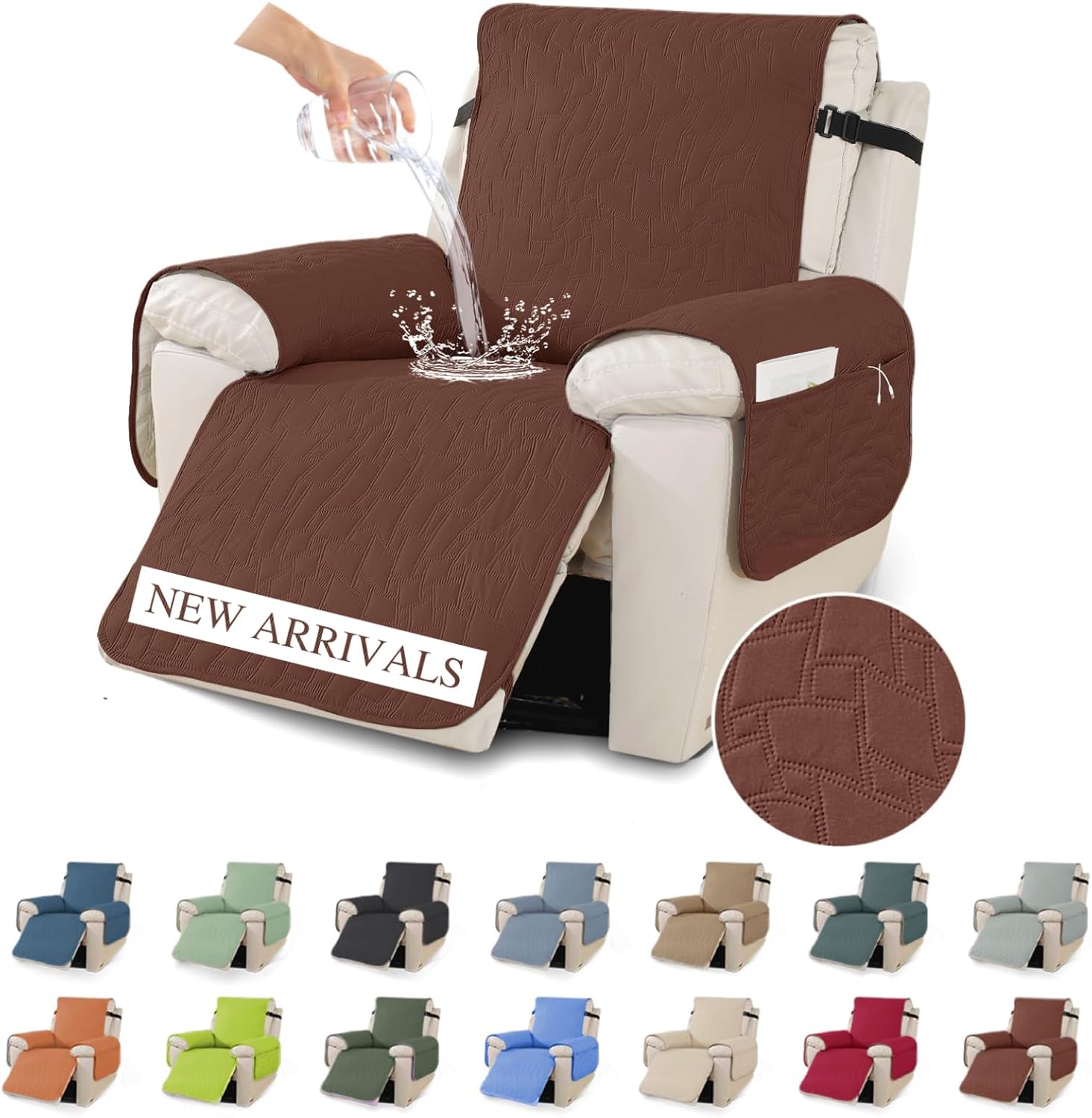 Ystyle 100% Waterproof Recliner Chair Cover Stretch Couch Cover for Recliner Chair Washable Slipcover Furniture Protector