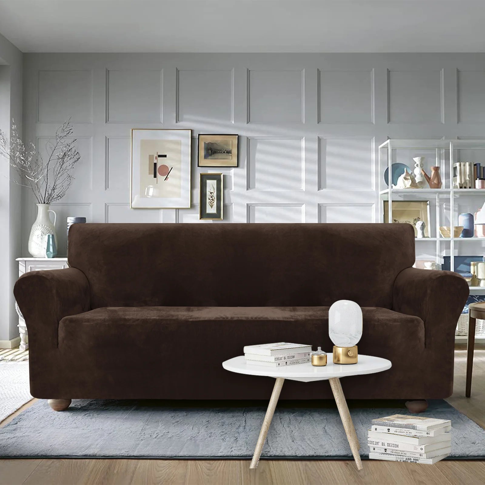 YSTYLE Velvet 2 Seater Sofa Cover – Stretch Fit, Anti-Scratch, Pet-Friendly, Non-Slip, Washable