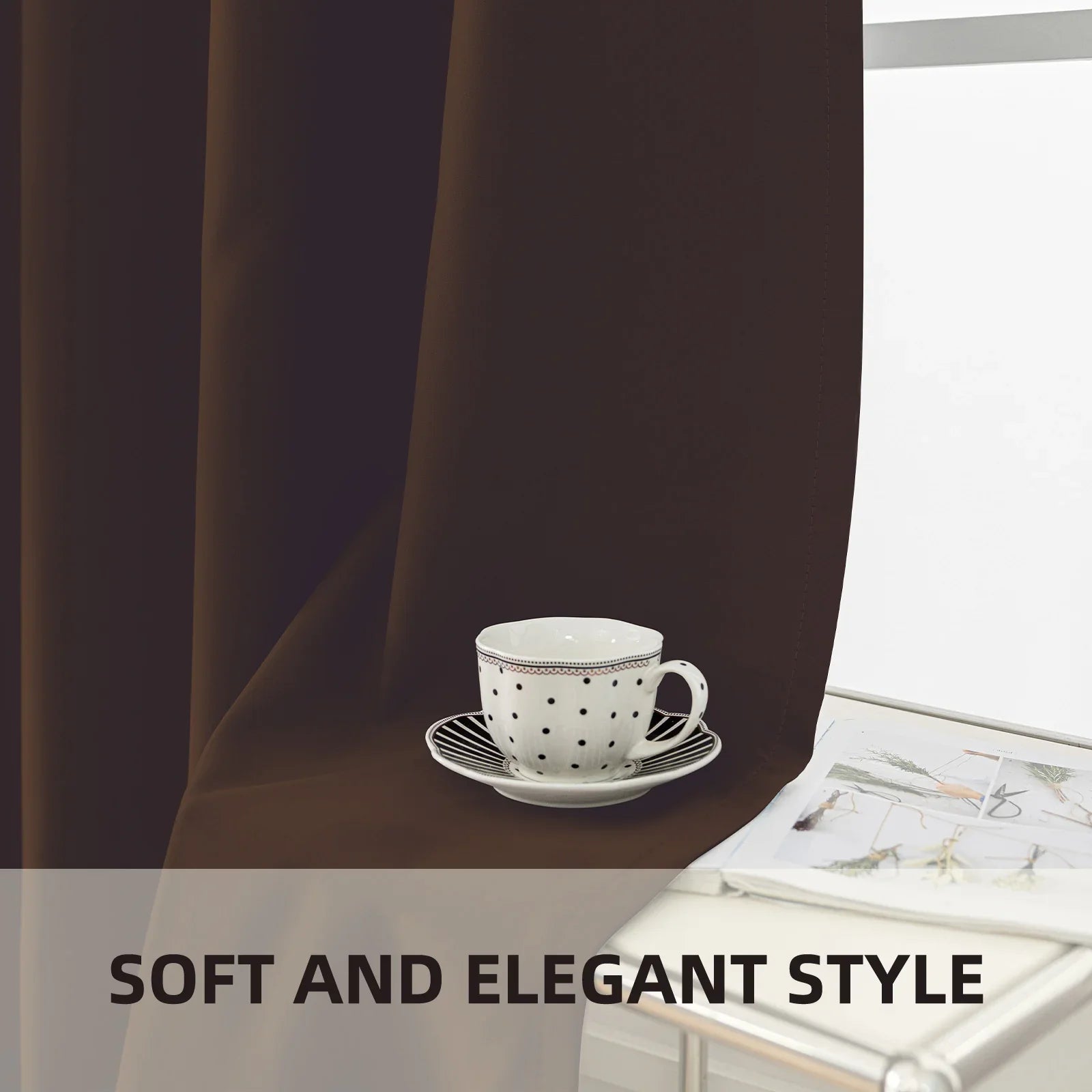 YSTYLE 2 Pieces Waterproof Blackout Curtains Thermal Insulated-YSTYLE