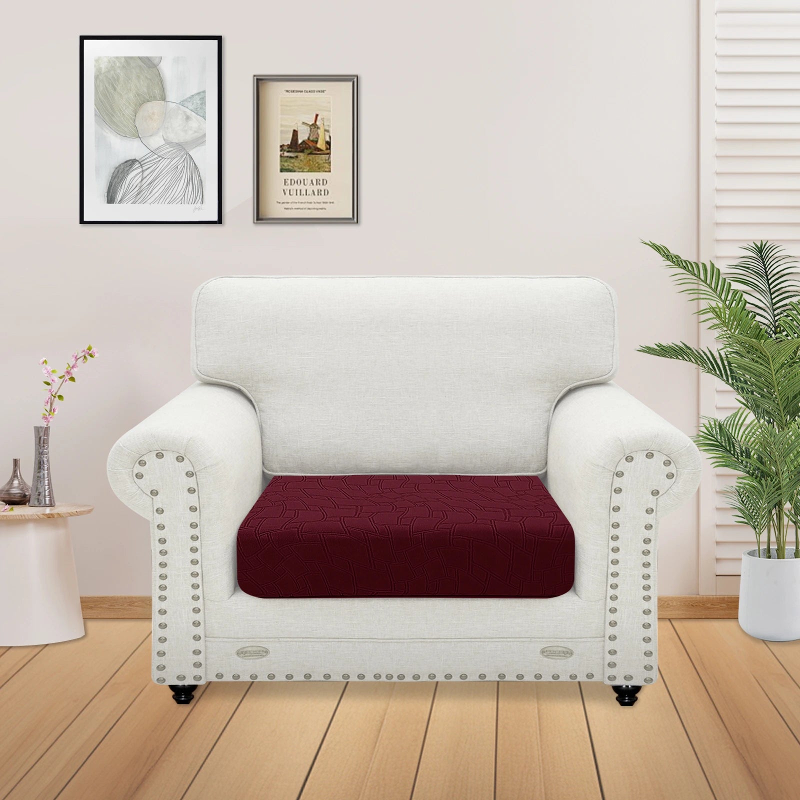 YSTYLE Stretch Sofa Seat Cover Large 1 Seater Geometric Anti Slip-YSTYLE