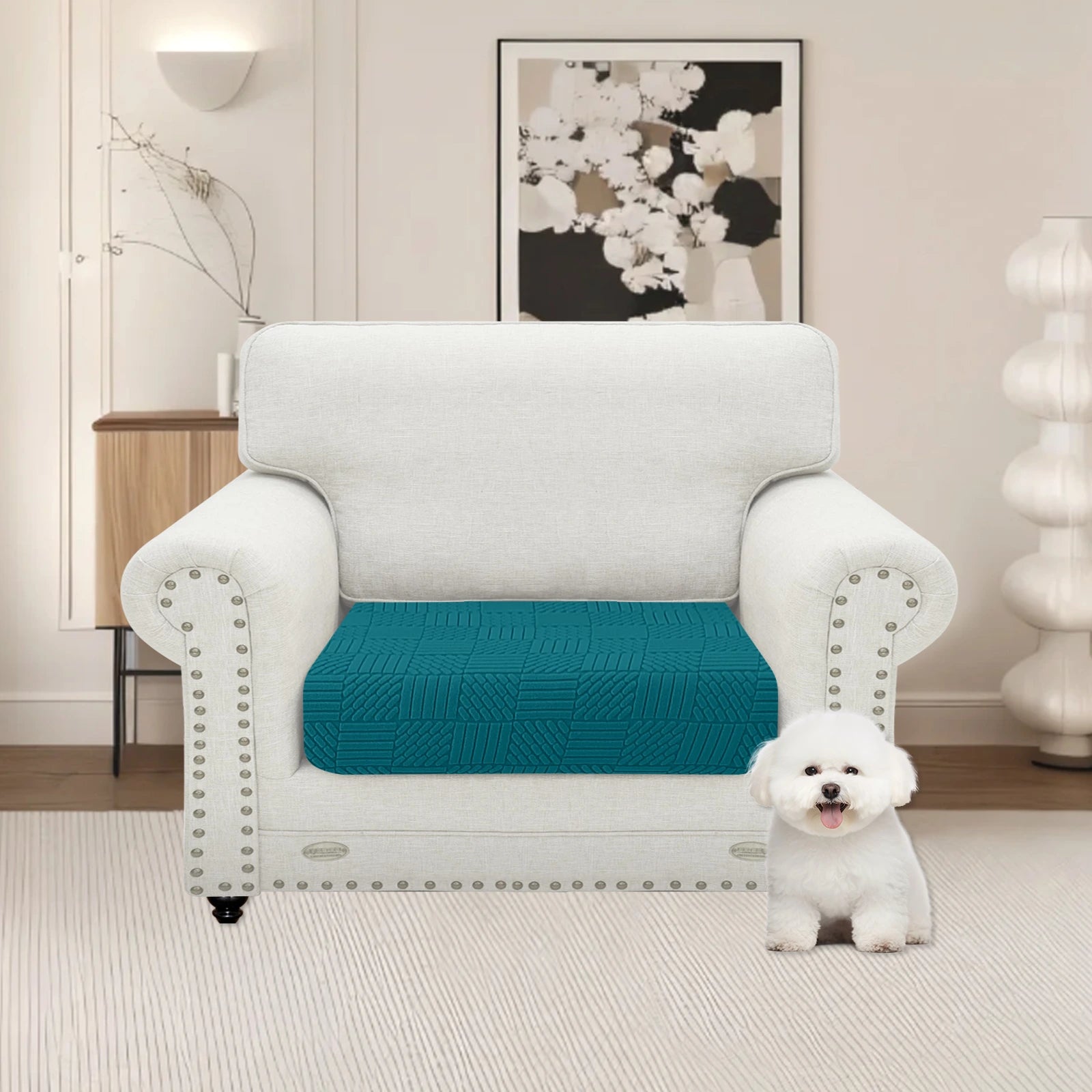 YSTYLE Stretch Sofa Seat Cover Large 1 Seater Geometric Pattern-YSTYLE