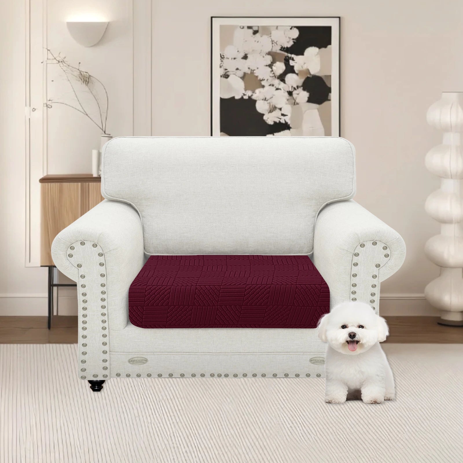 YSTYLE Stretch Sofa Seat Cover Large 1 Seater Geometric Pattern-YSTYLE