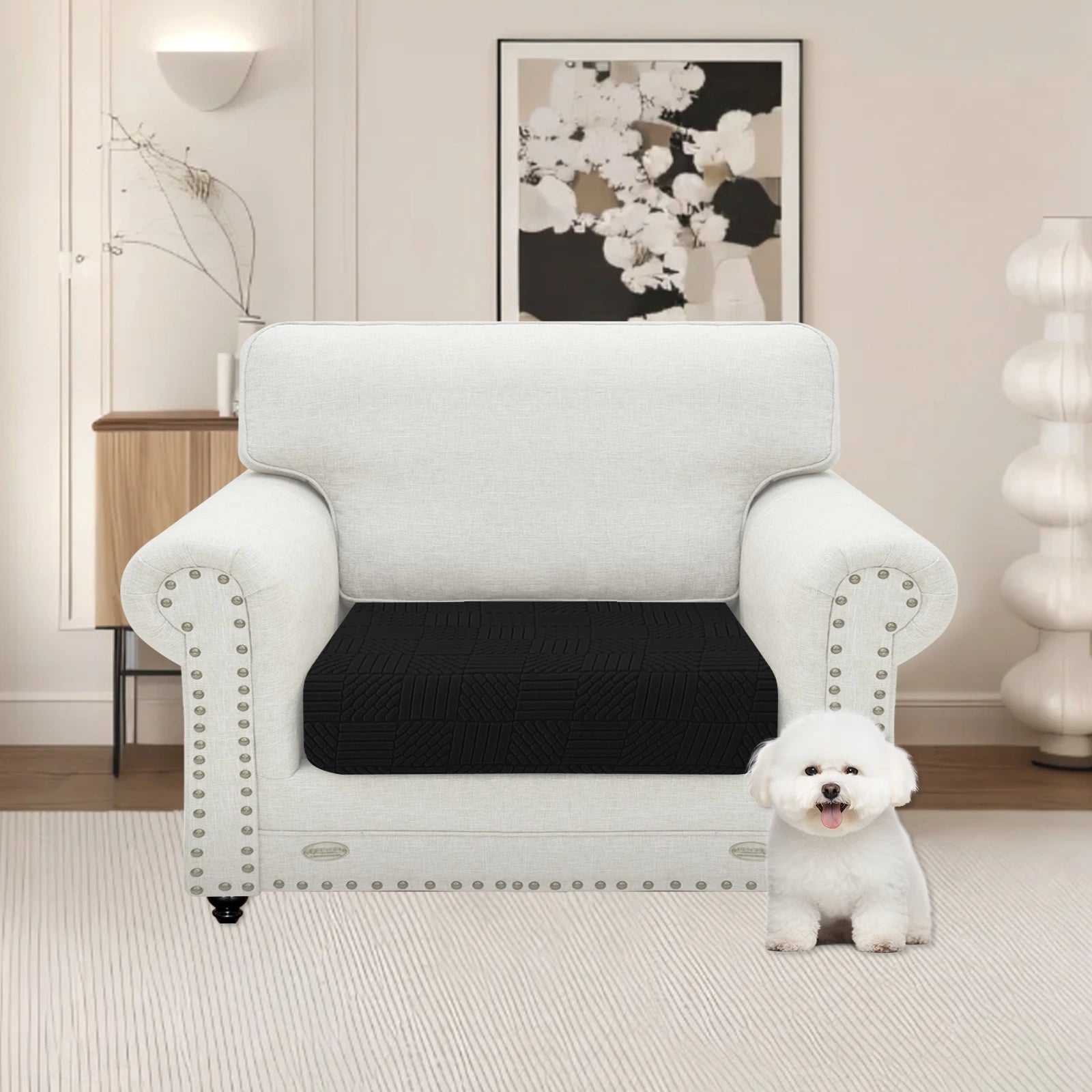 YSTYLE Stretch Sofa Seat Cover Large 1 Seater Geometric Pattern-YSTYLE