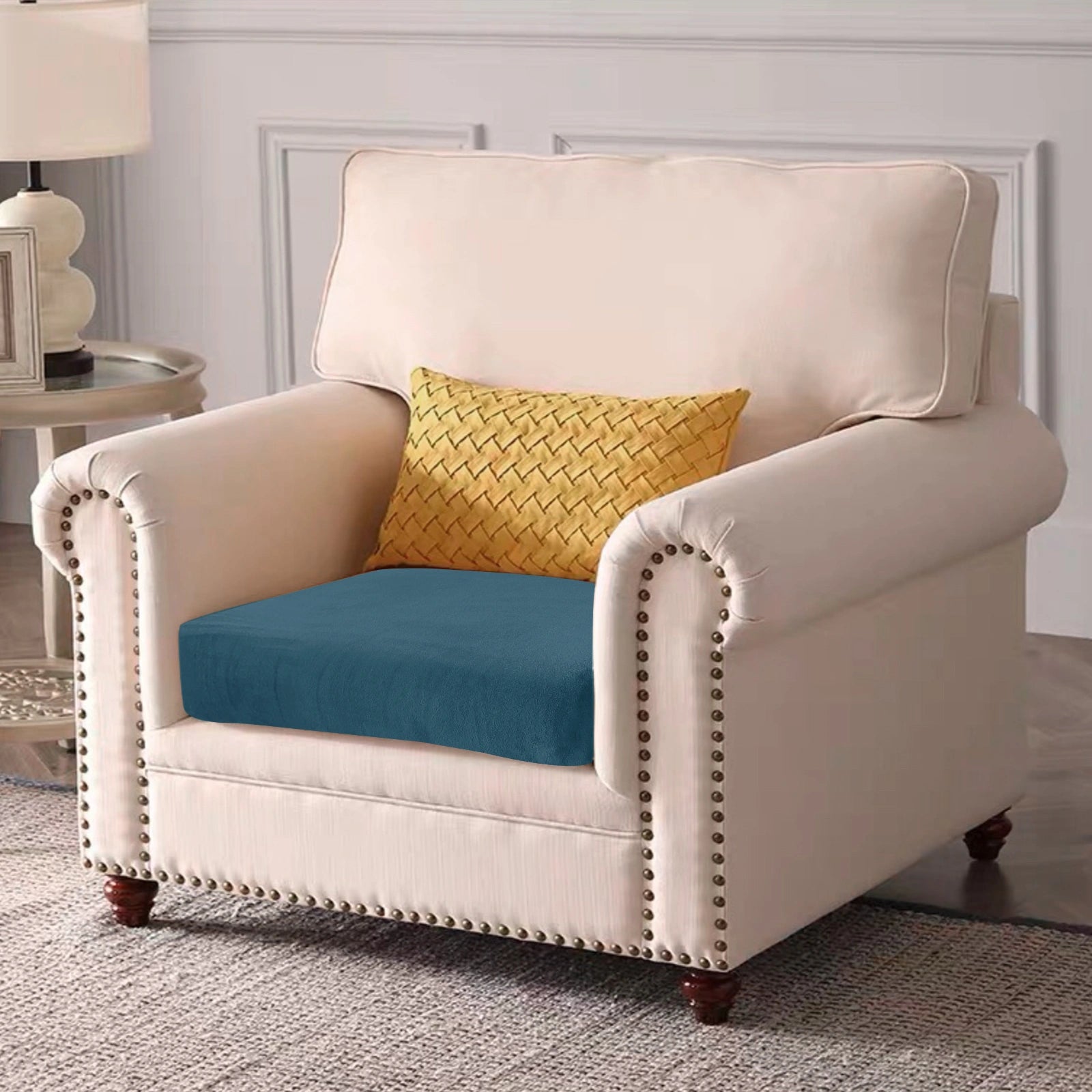 YSTYLE Velvet Stretch Sofa Seat Cover Large 1 Seater Anti Slip-YSTYLE