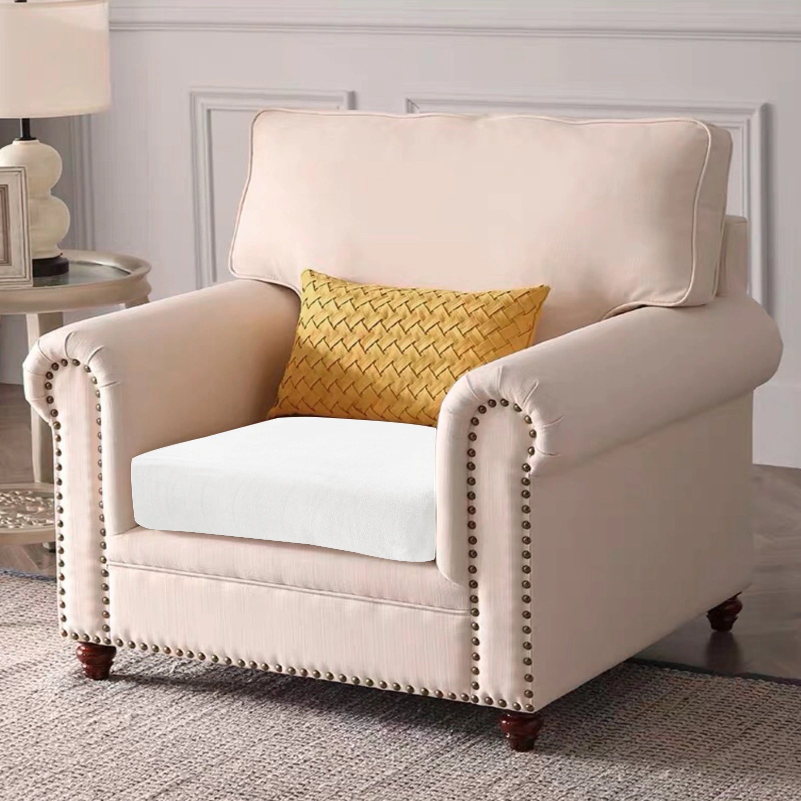 YSTYLE Velvet Stretch Sofa Seat Cover Large 1 Seater Anti Slip-YSTYLE