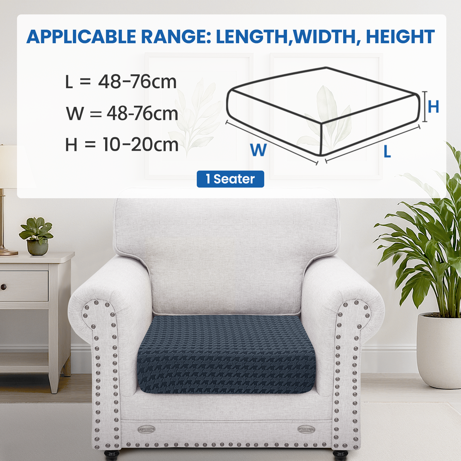 Ystyle 1-Seat Elastic Sofa Seat Cover, Stretch Sofa Cushion Covers, Universal Sofa Cushion Cover, Cushion Covers for Sofas, Sofa Seat Cover