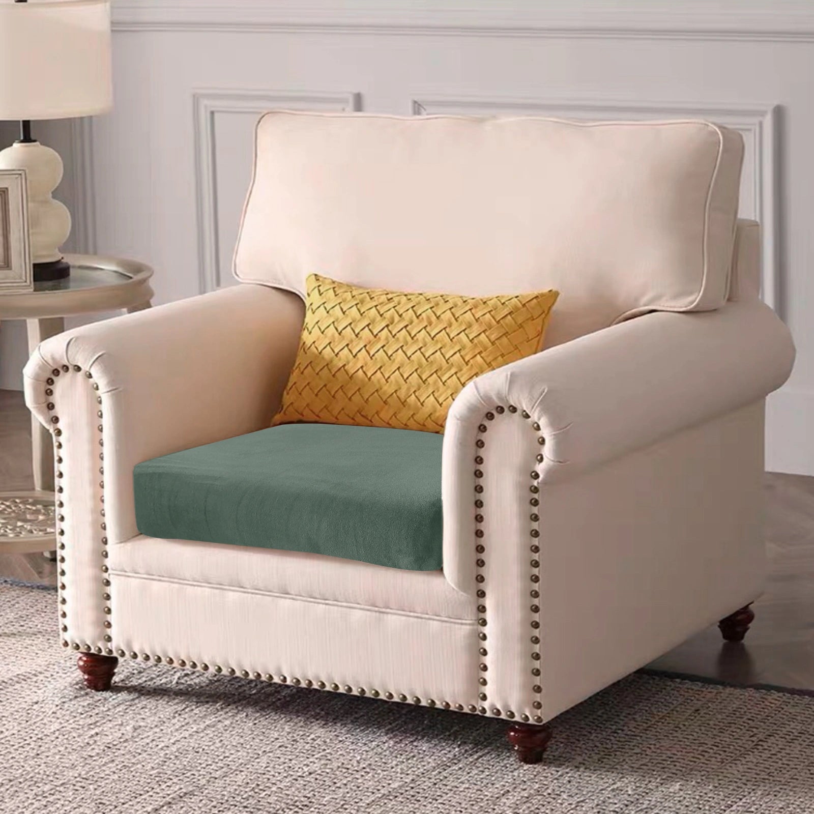 YSTYLE Velvet Stretch Sofa Seat Cover Large 1 Seater Anti Slip-YSTYLE