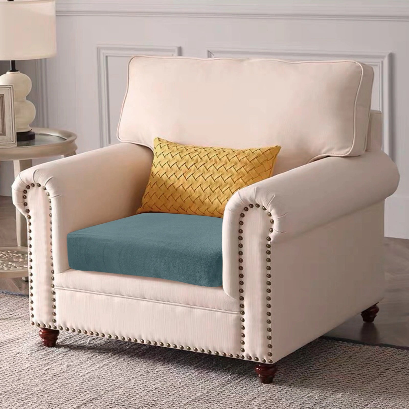 YSTYLE Velvet Stretch Sofa Seat Cover Large 1 Seater Anti Slip-YSTYLE