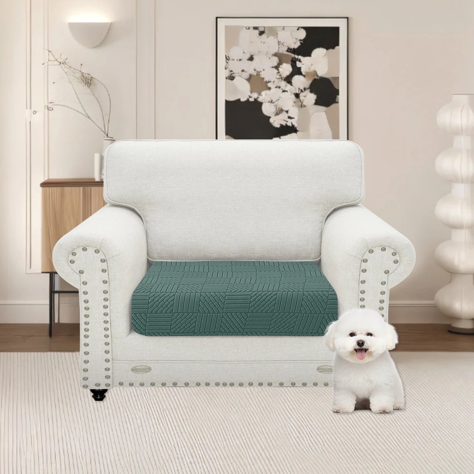 YSTYLE Stretch Sofa Seat Cover Large 1 Seater Geometric Pattern-YSTYLE