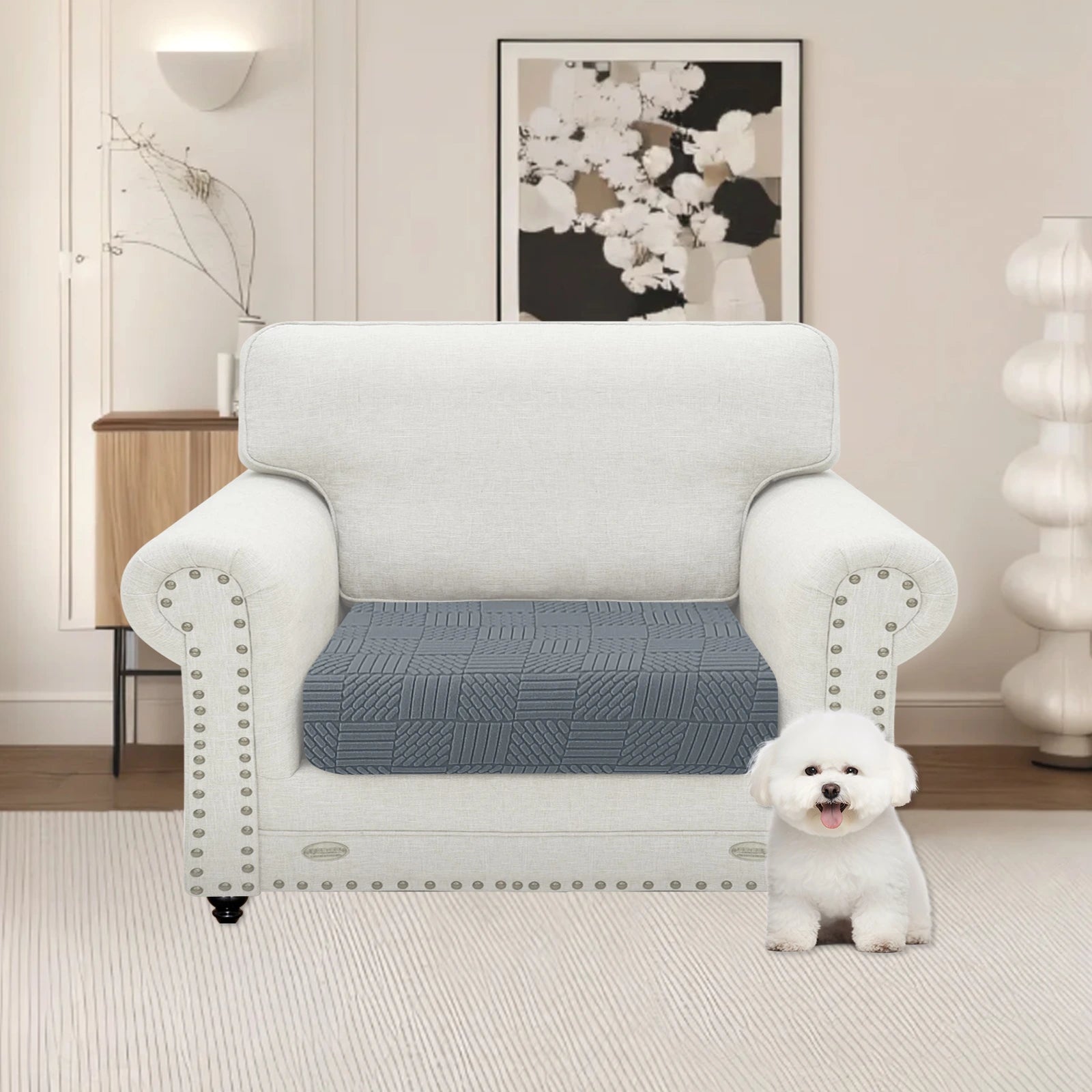 YSTYLE Stretch Sofa Seat Cover Large 1 Seater Geometric Pattern-YSTYLE