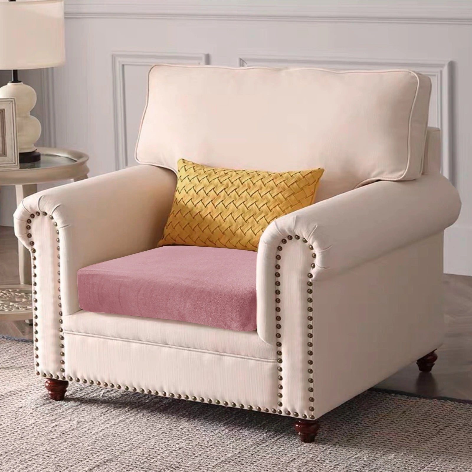 YSTYLE Velvet Stretch Sofa Seat Cover Large 1 Seater Anti Slip-YSTYLE