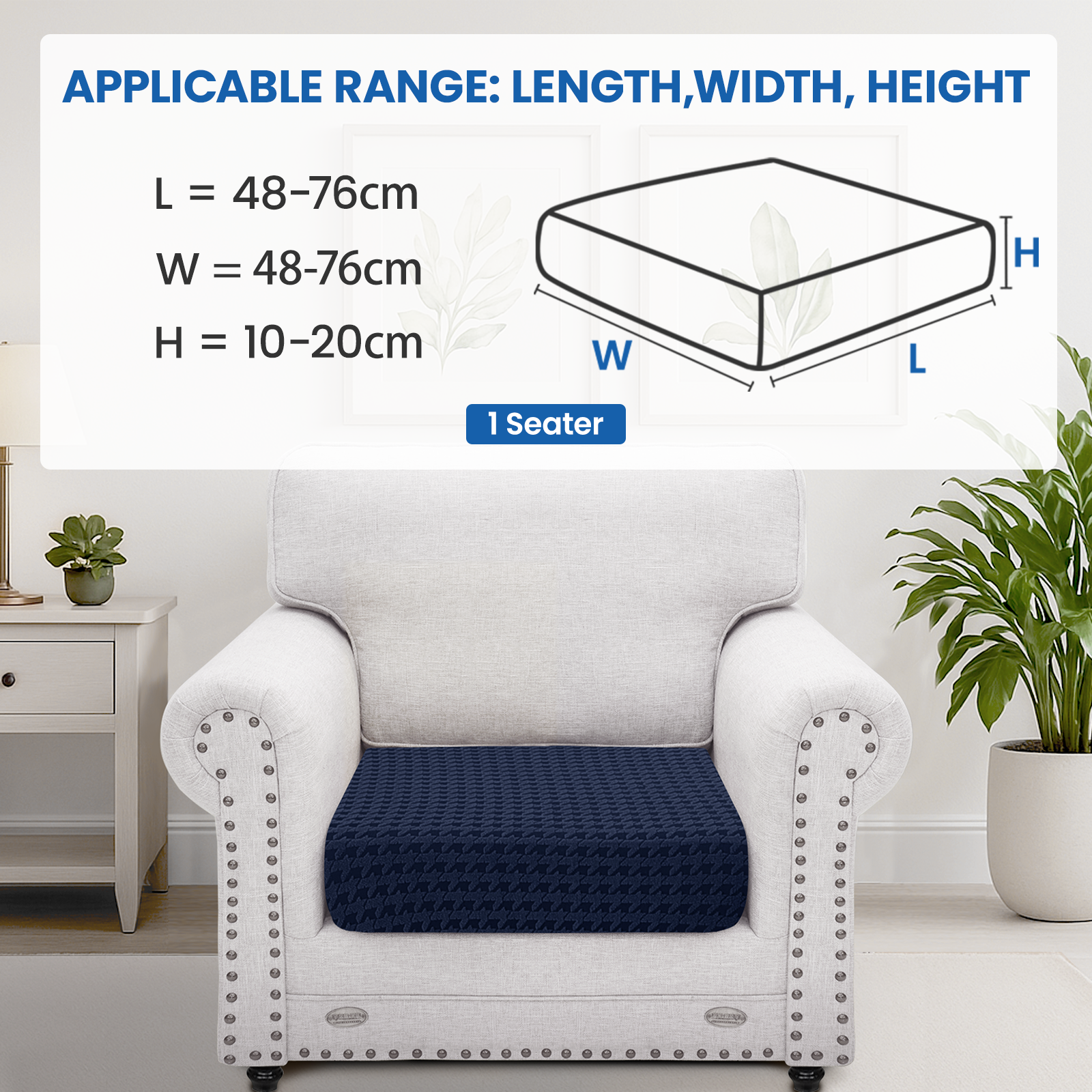 Ystyle 1-Seat Elastic Sofa Seat Cover, Stretch Sofa Cushion Covers, Universal Sofa Cushion Cover, Cushion Covers for Sofas, Sofa Seat Cover