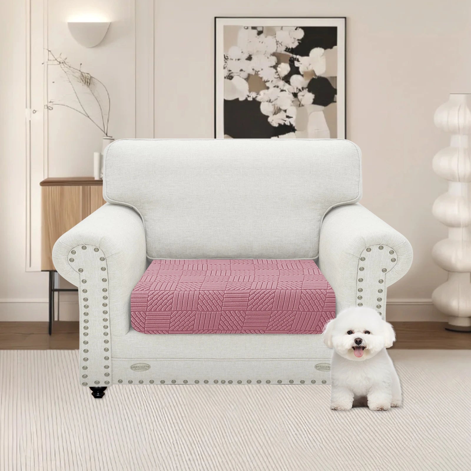 YSTYLE 1 Piece-Large Sofa Cushion Cover – Stretch Fit, Elastic Bottom, Universal Use, Anti-Slip, Full Protection-Five Line