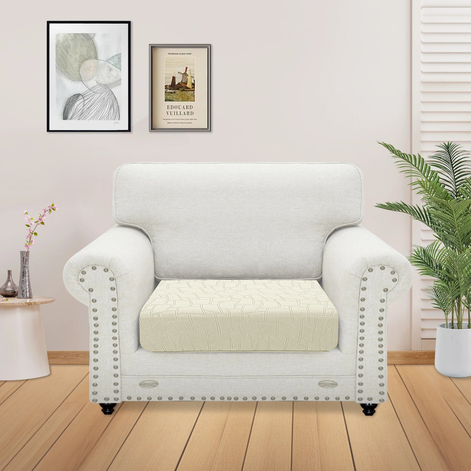 YSTYLE Stretch Sofa Seat Cover Large 1 Seater Geometric Anti Slip-YSTYLE