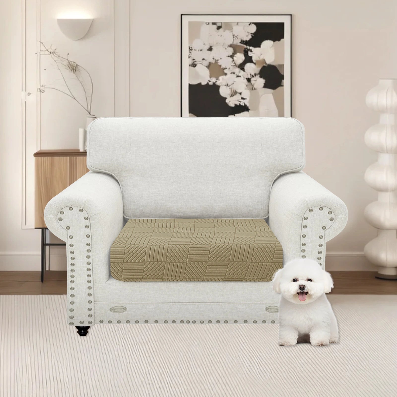 YSTYLE Stretch Sofa Seat Cover Large 1 Seater Geometric Pattern-YSTYLE