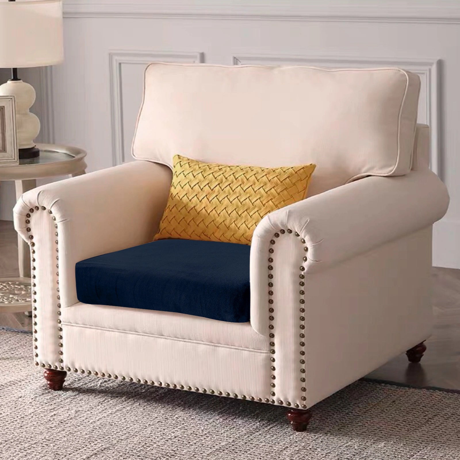 YSTYLE Velvet Stretch Sofa Seat Cover Large 1 Seater Anti Slip-YSTYLE