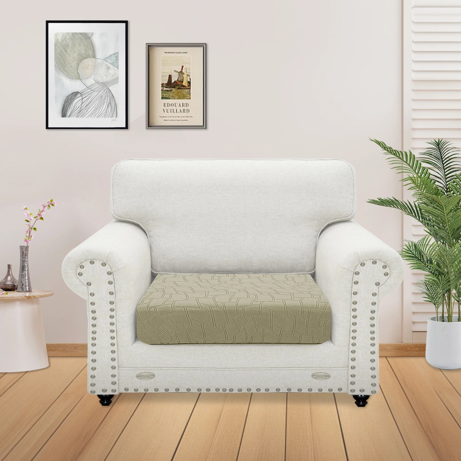 YSTYLE Stretch Sofa Seat Cover Large 1 Seater Geometric Anti Slip-YSTYLE