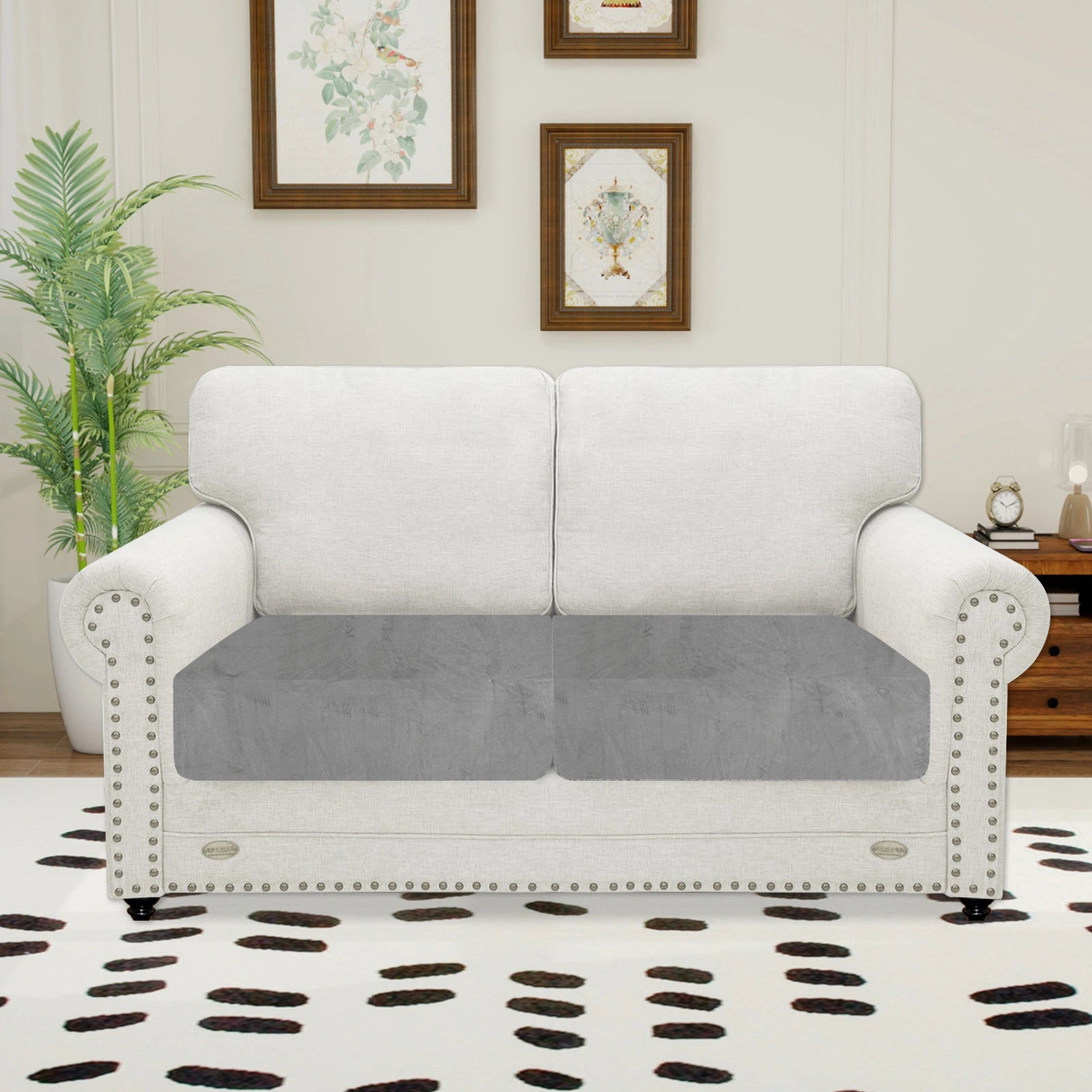 YSTYLE 2 Pieces Velvet Cushion Cover – Stretch Fit, Anti-Slip, Universal for Separate Sofa Cushions