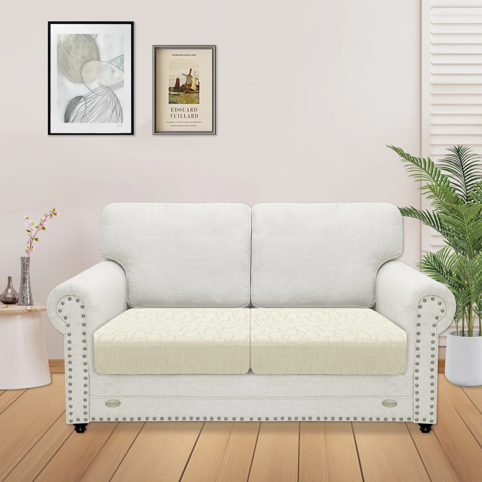 YSTYLE 2 Pieces Sofa Cushion Cover – Stretch Fit, Anti-Slip, Geometric Design, Universal Use, Washable-MouthPiece