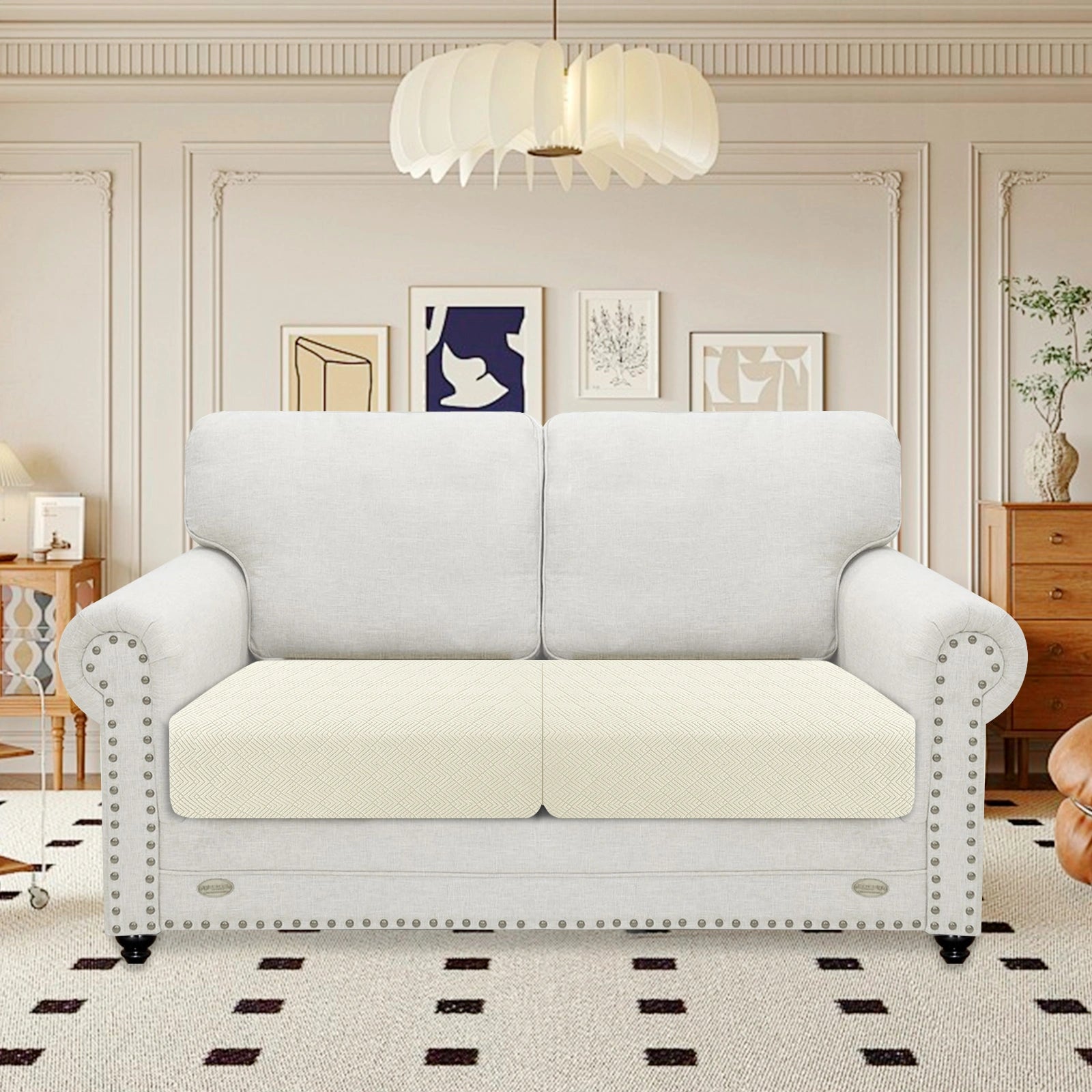 YSTYLE 2 Pieces Stretch Sofa Seat Cover 1 Seater Anti Slip-YSTYLE