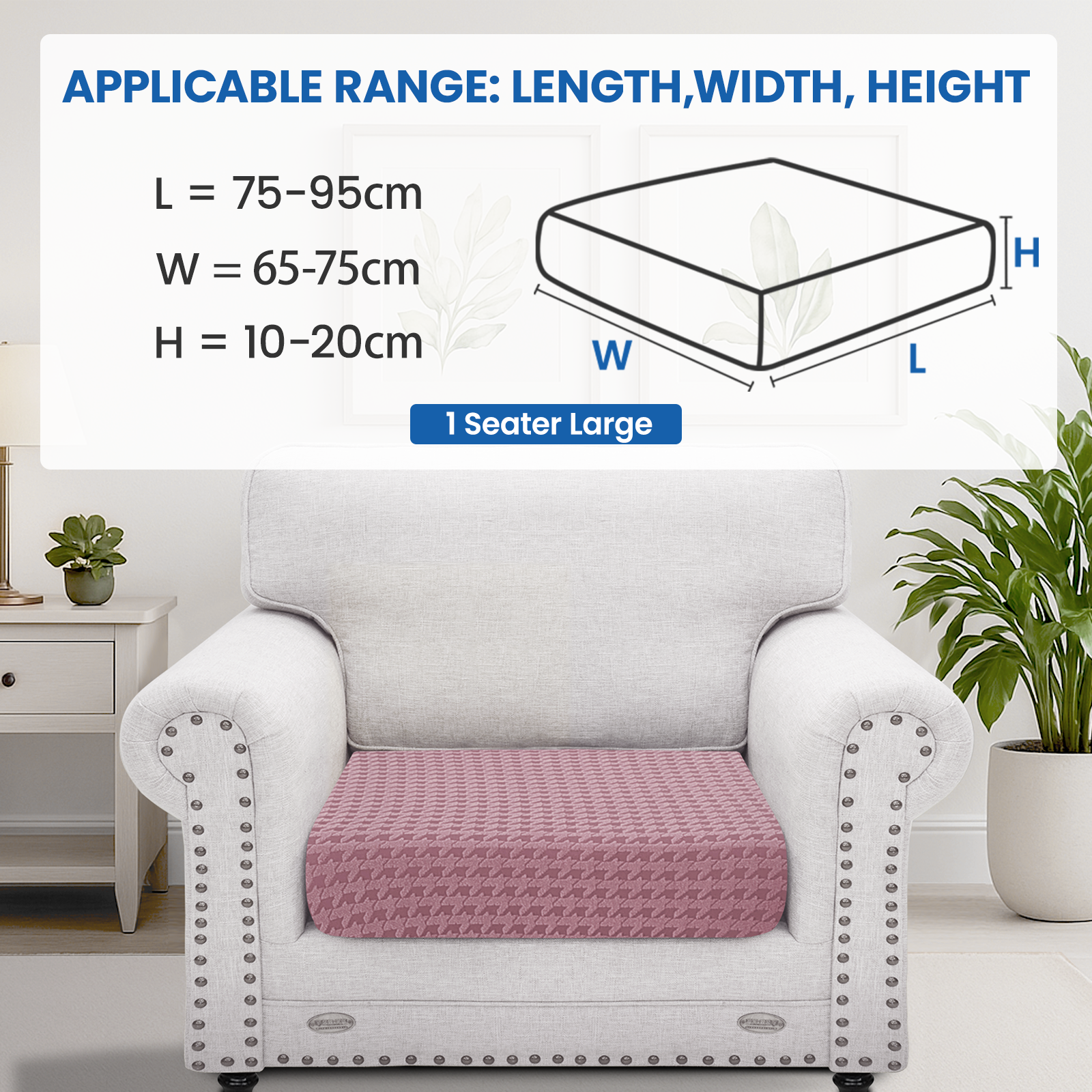 Ystyle Large 1-Seat Elastic Sofa Cushion Cover Set, Universal Stretch Sofa Seat & Back Cushion Slipcovers