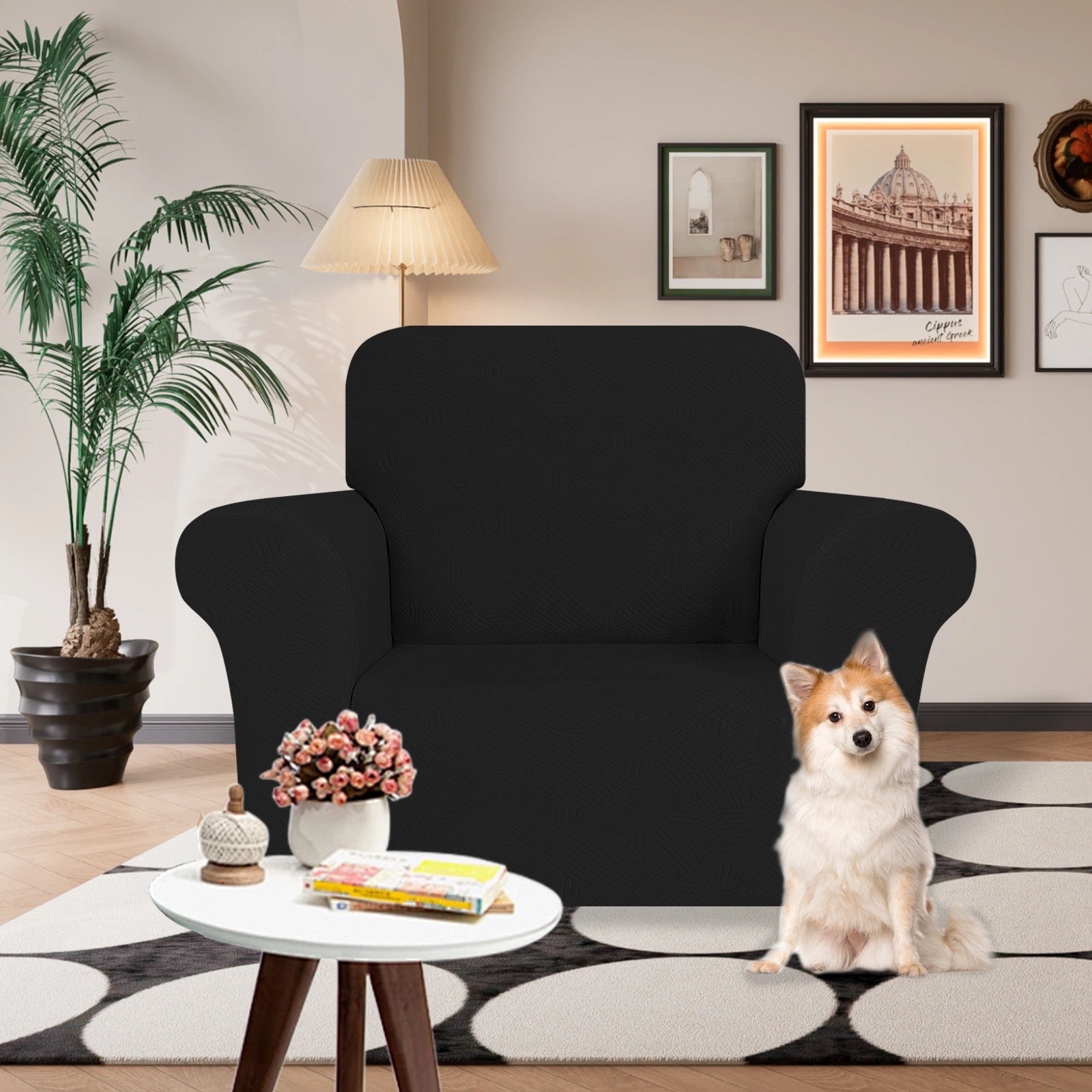 YSTYLE High Stretch 1 Seater Armchair Cover Anti Slip Washable-YSTYLE