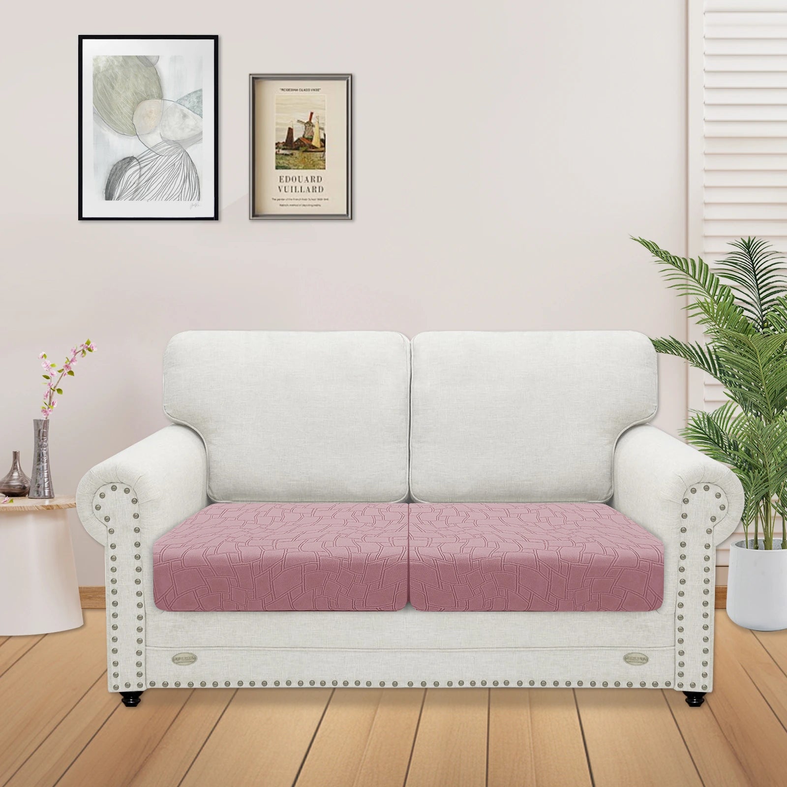 YSTYLE 2 Pieces Sofa Cushion Cover – Stretch Fit, Anti-Slip, Geometric Design, Universal Use, Washable-MouthPiece