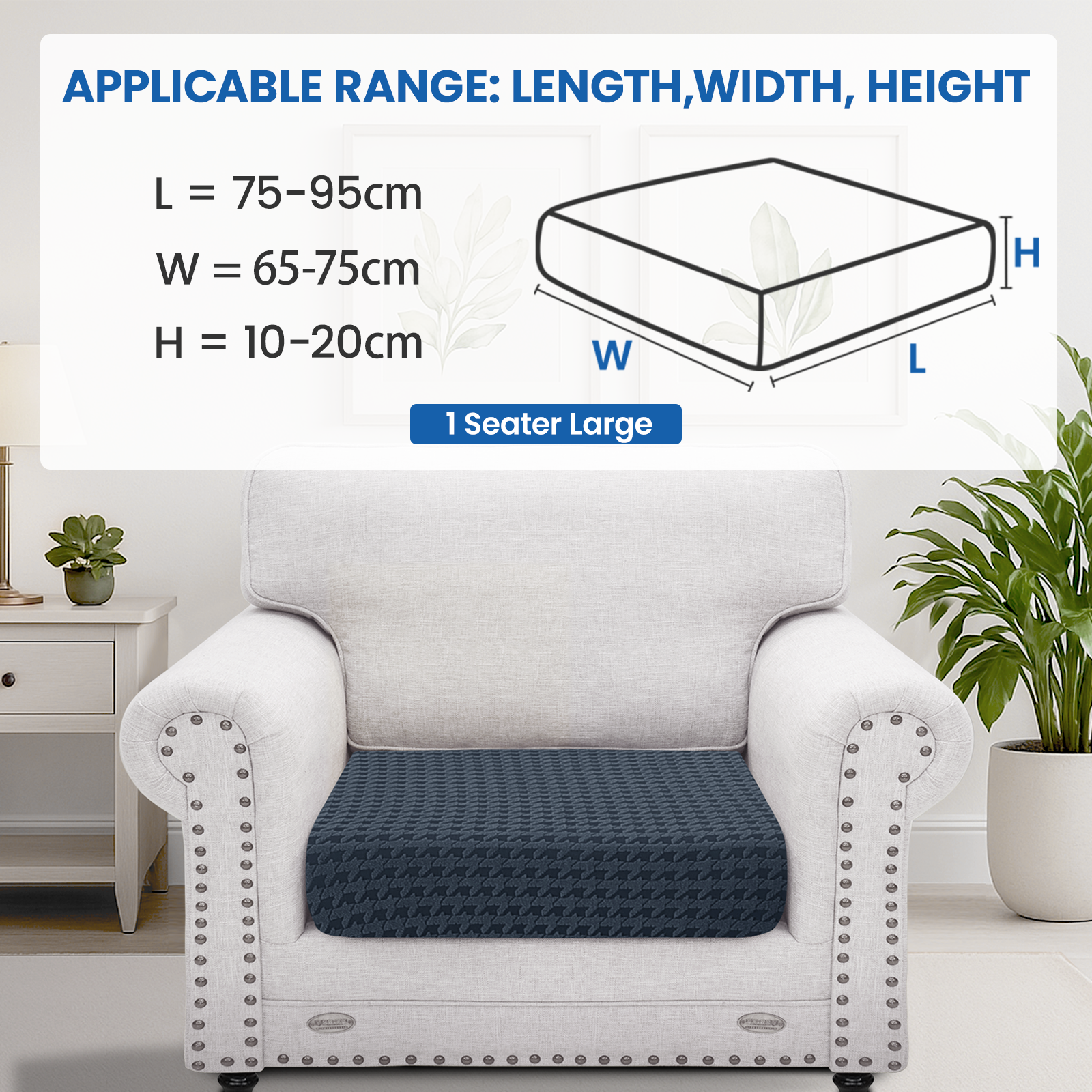 Ystyle Large 1-Seat Elastic Sofa Cushion Cover Set, Universal Stretch Sofa Seat & Back Cushion Slipcovers