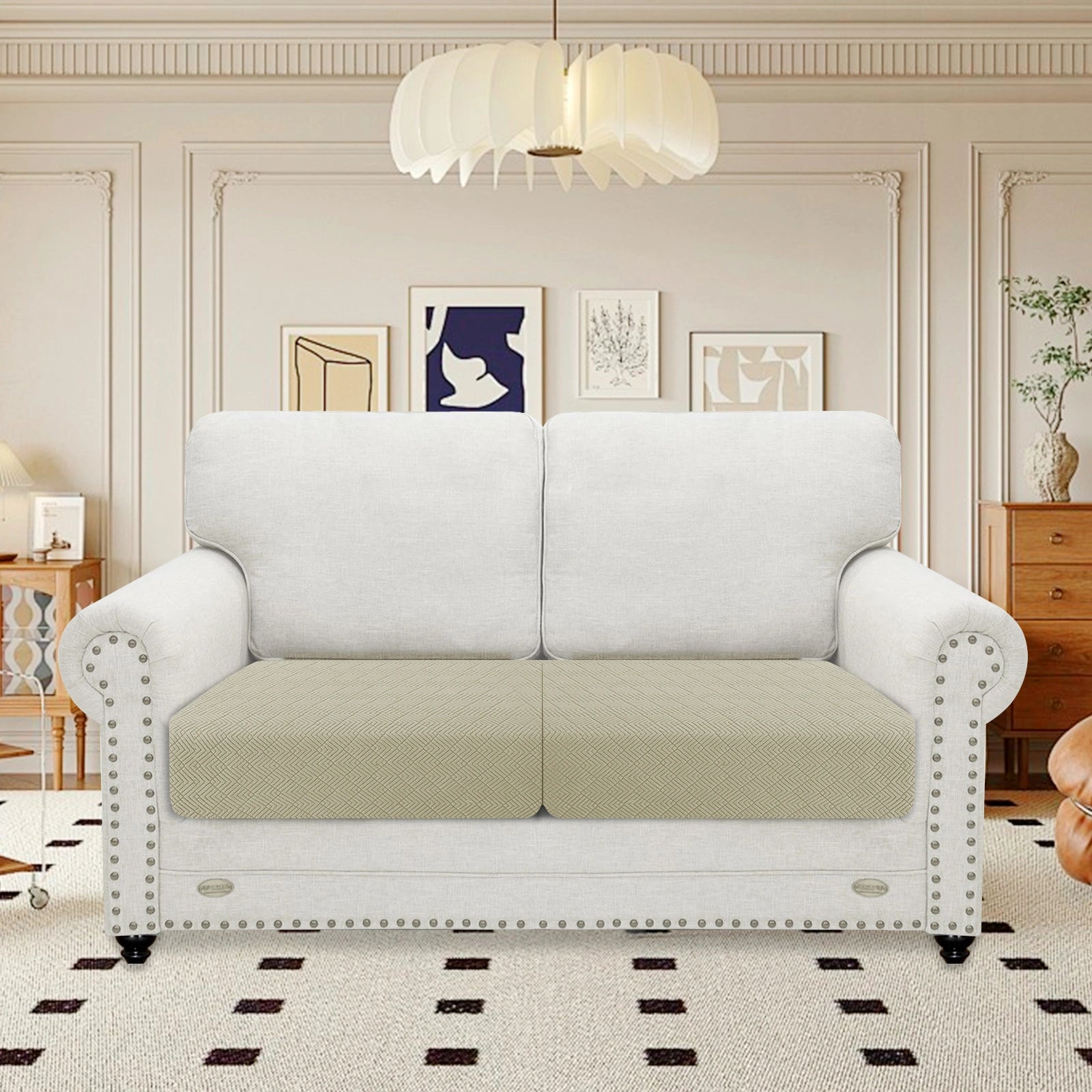 YSTYLE 2 Pieces Stretch Sofa Seat Cover 1 Seater Anti Slip-YSTYLE