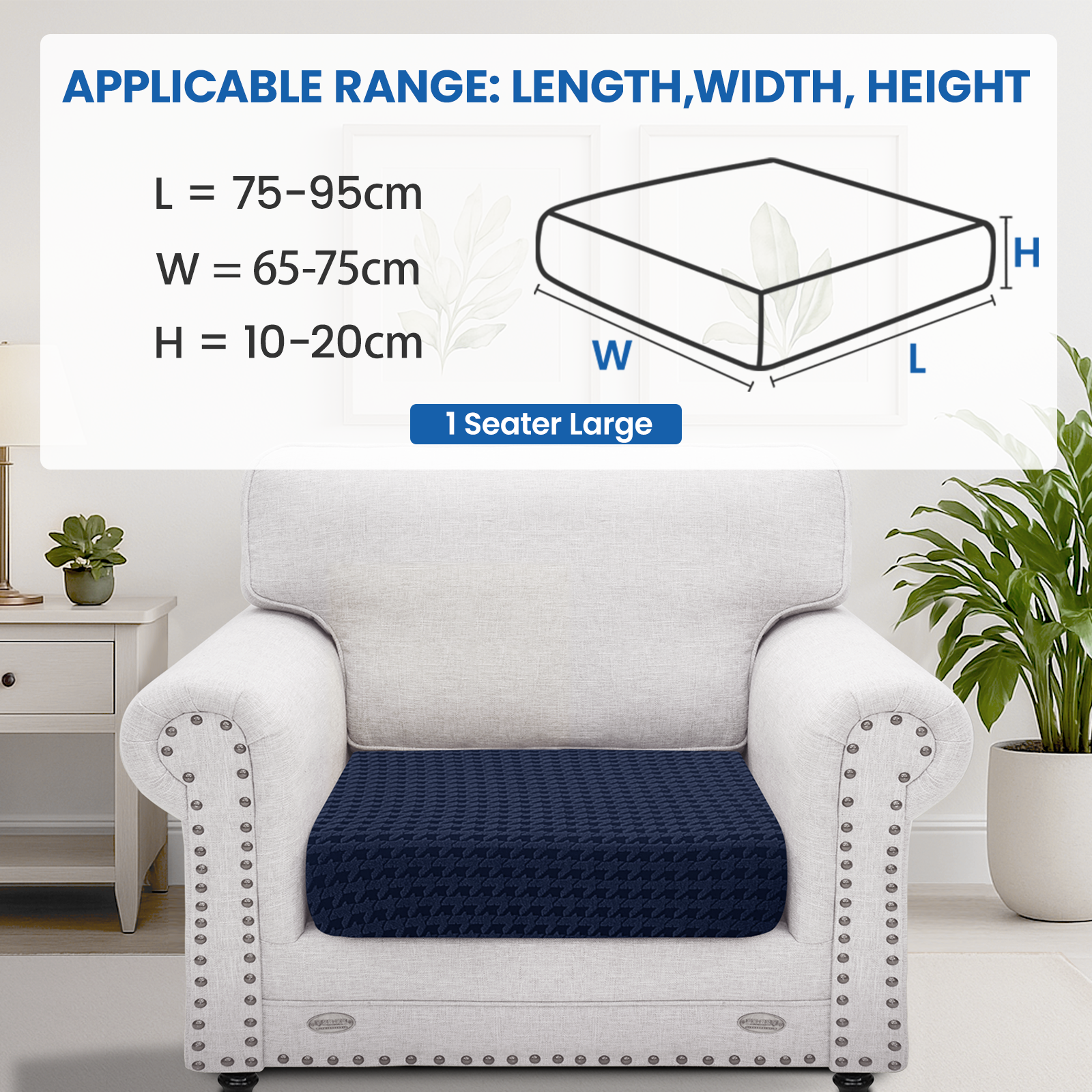 Ystyle Large 1-Seat Elastic Sofa Cushion Cover Set, Universal Stretch Sofa Seat & Back Cushion Slipcovers