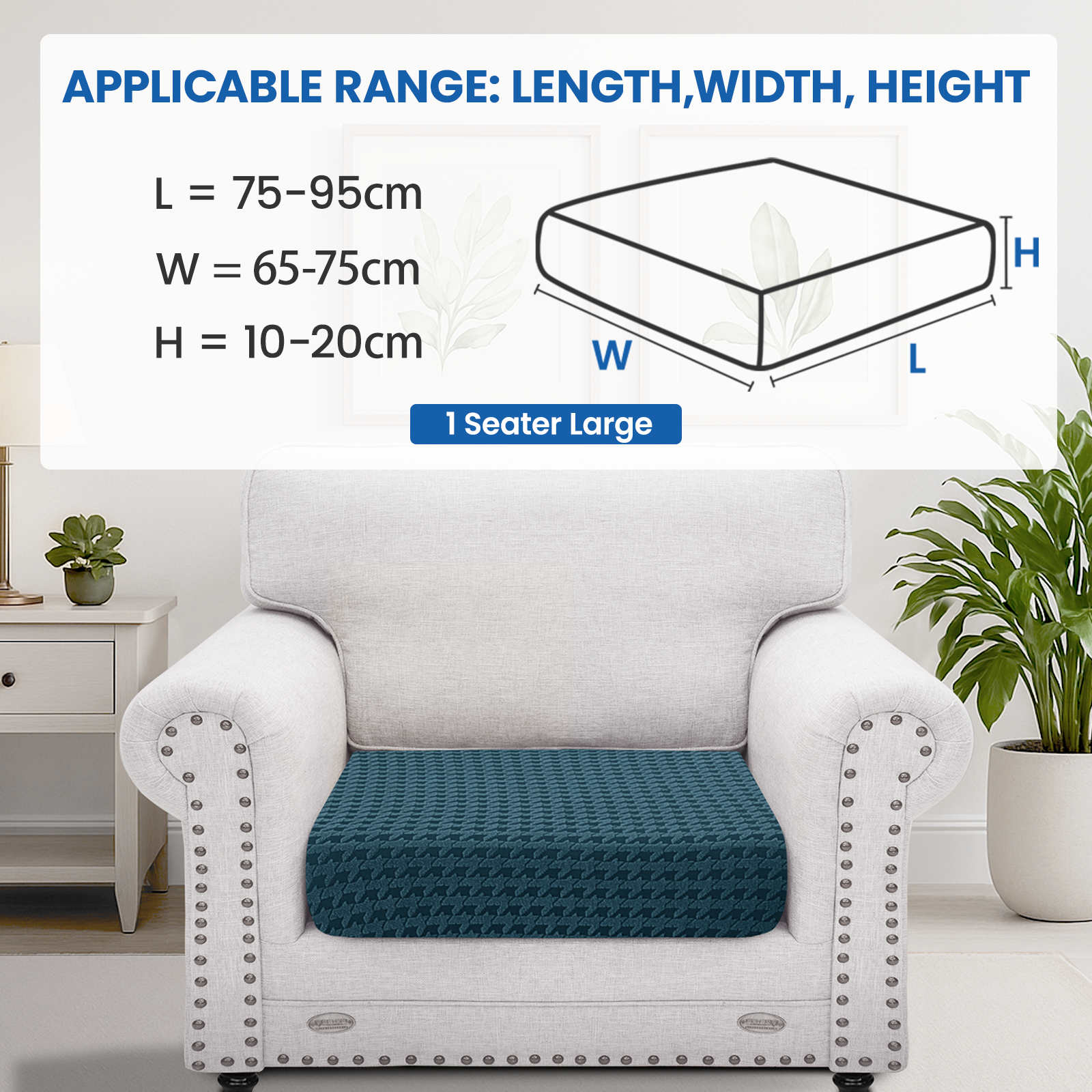 Ystyle Large 1-Seat Elastic Sofa Cushion Cover Set, Universal Stretch Sofa Seat & Back Cushion Slipcovers