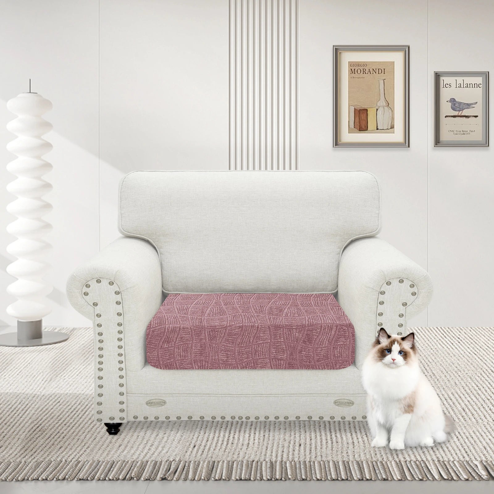 YSTYLE 1 Piece-Large WaterProof Cushion Cover – Stretch Fit, Anti-Slip, Elastic, Washable, Universal Use-Ripple