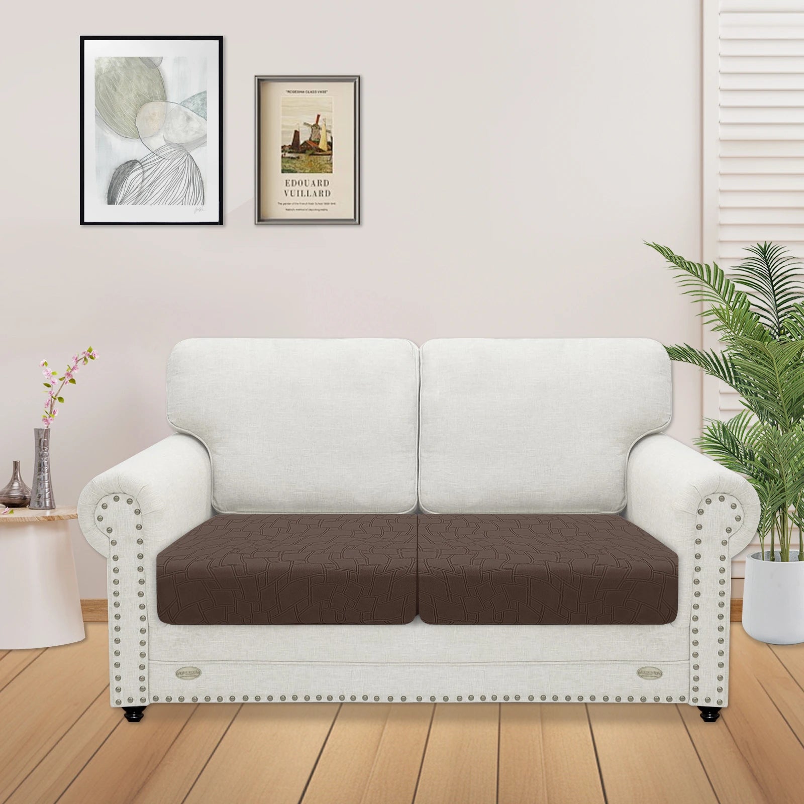 YSTYLE 2 Pieces Sofa Cushion Cover – Stretch Fit, Anti-Slip, Geometric Design, Universal Use, Washable-MouthPiece