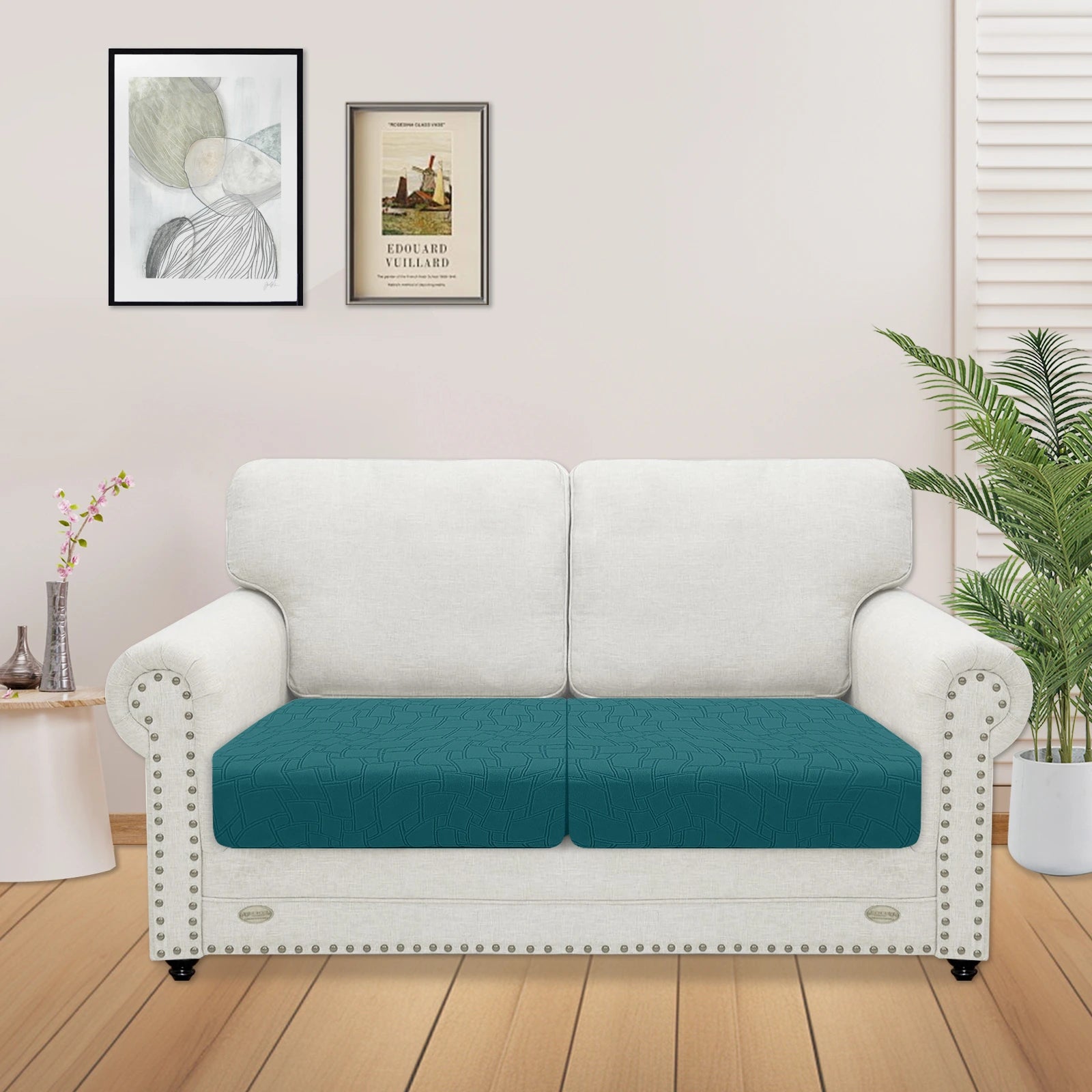 YSTYLE 2 Pieces Sofa Cushion Cover – Stretch Fit, Anti-Slip, Geometric Design, Universal Use, Washable-MouthPiece