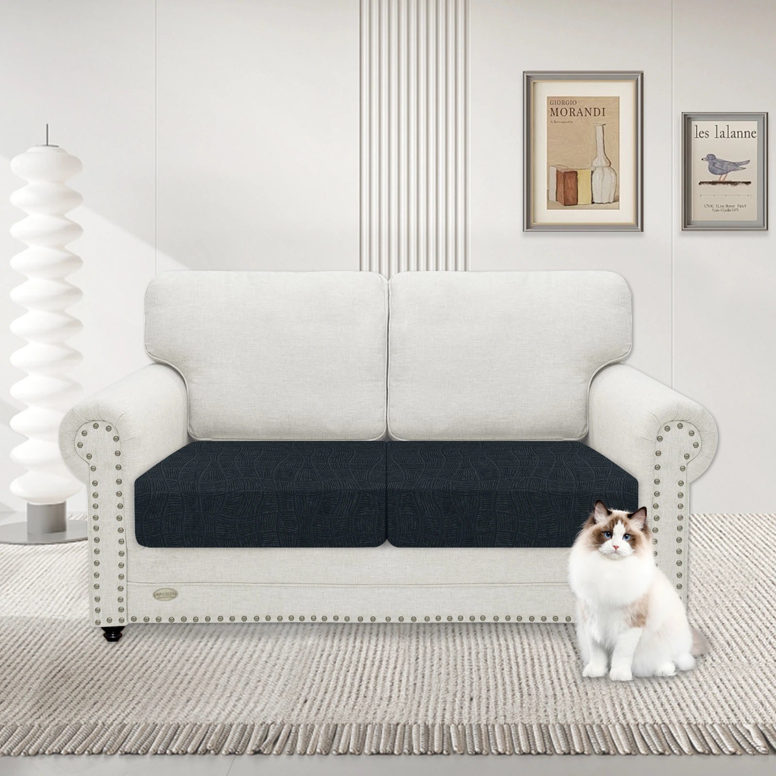 YSTYLE 2 Pieces Waterproof Stretch Sofa Seat Cover 1 Seater Geometric-YSTYLE
