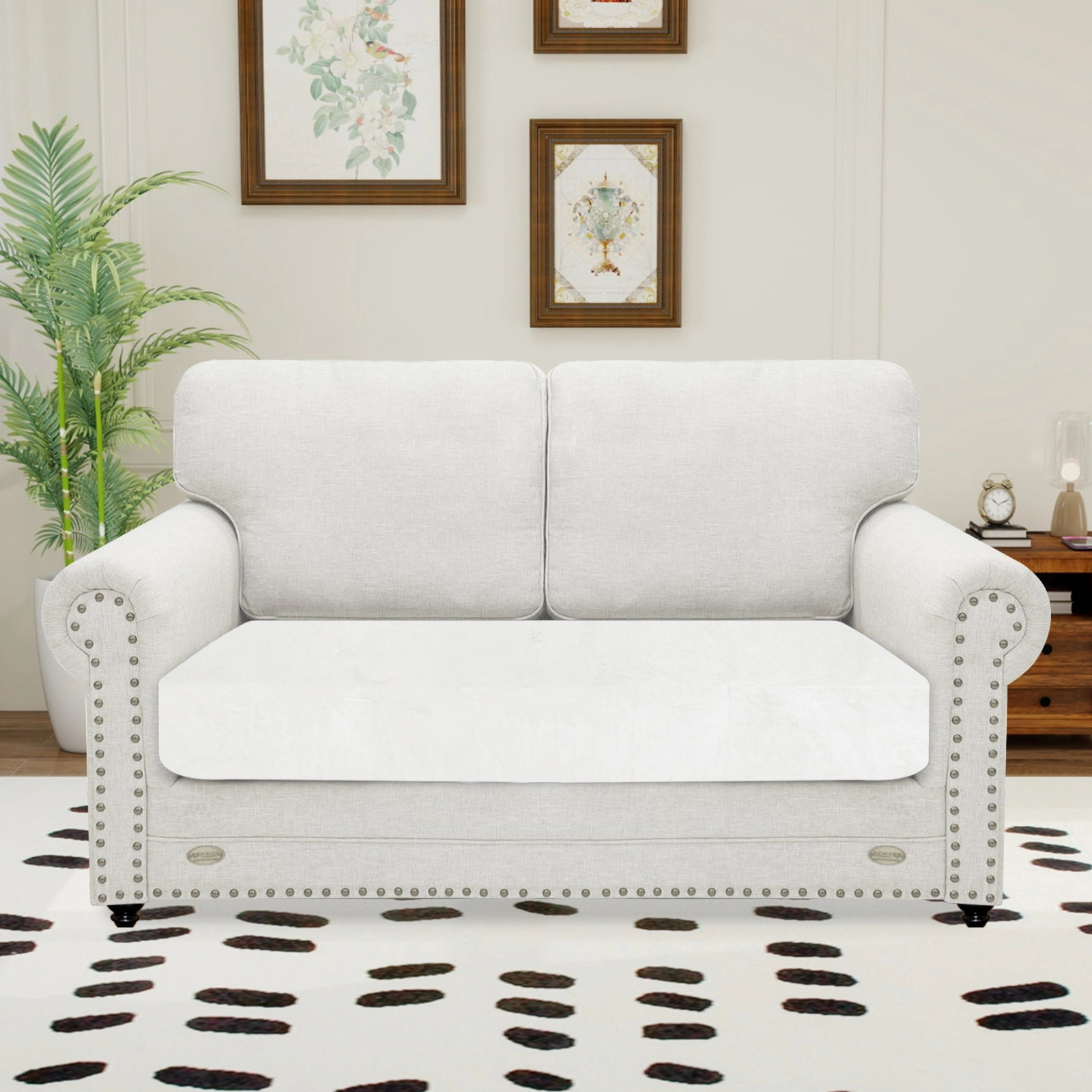 YSTYLE 2 Seater Velvet Cushion Cover – Stretch Fit, Anti-Slip, Universal for Separate Sofa Cushions